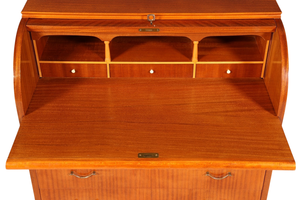 Wunderschöner Mid Century Rollladen Sekretär echt Holz Büro Schrank Vintage Schreibkommode