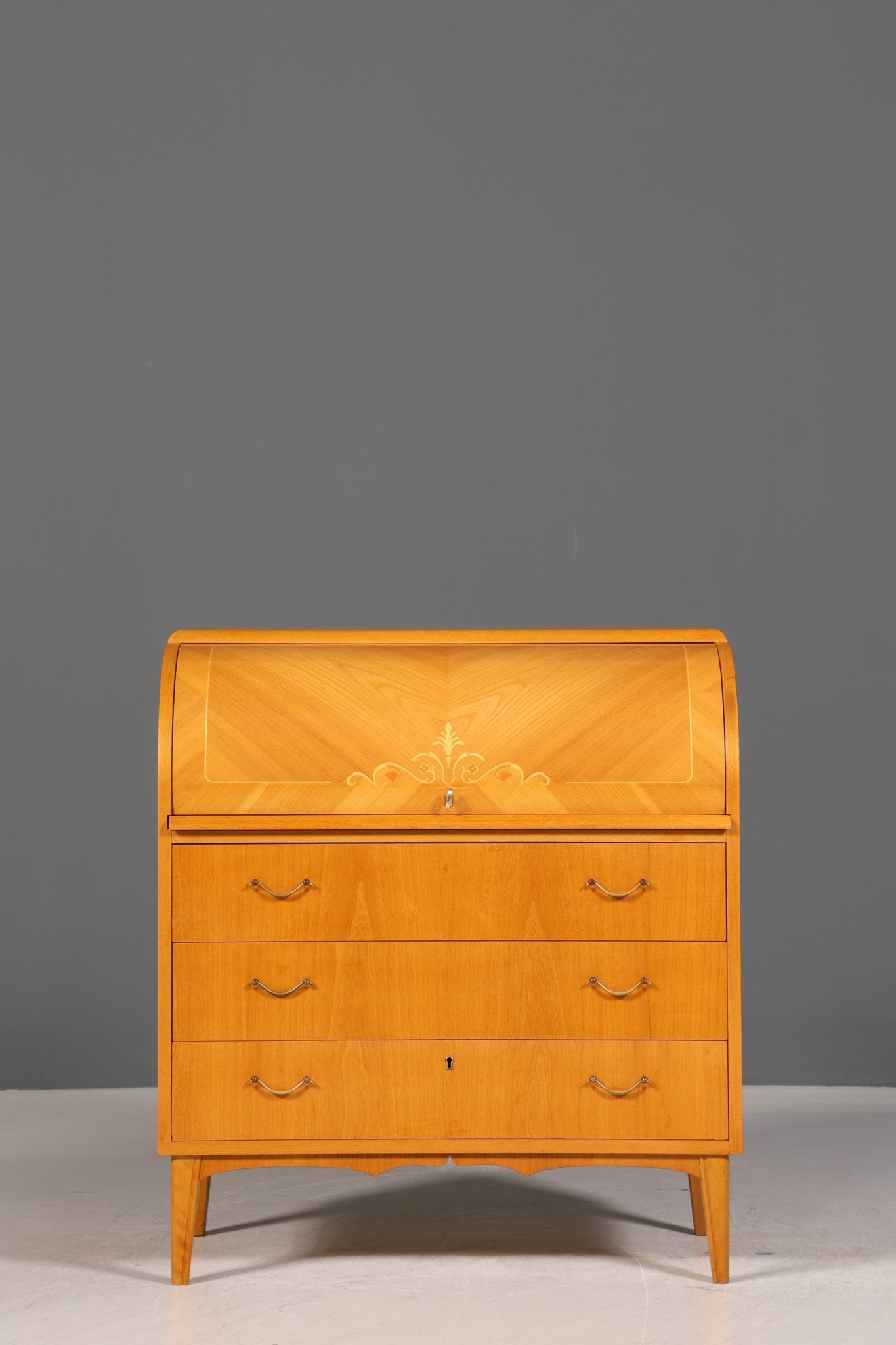 Stilvoller Mid Century Rollladen Sekretär Danish Design echt Holz Rollladen Kommode