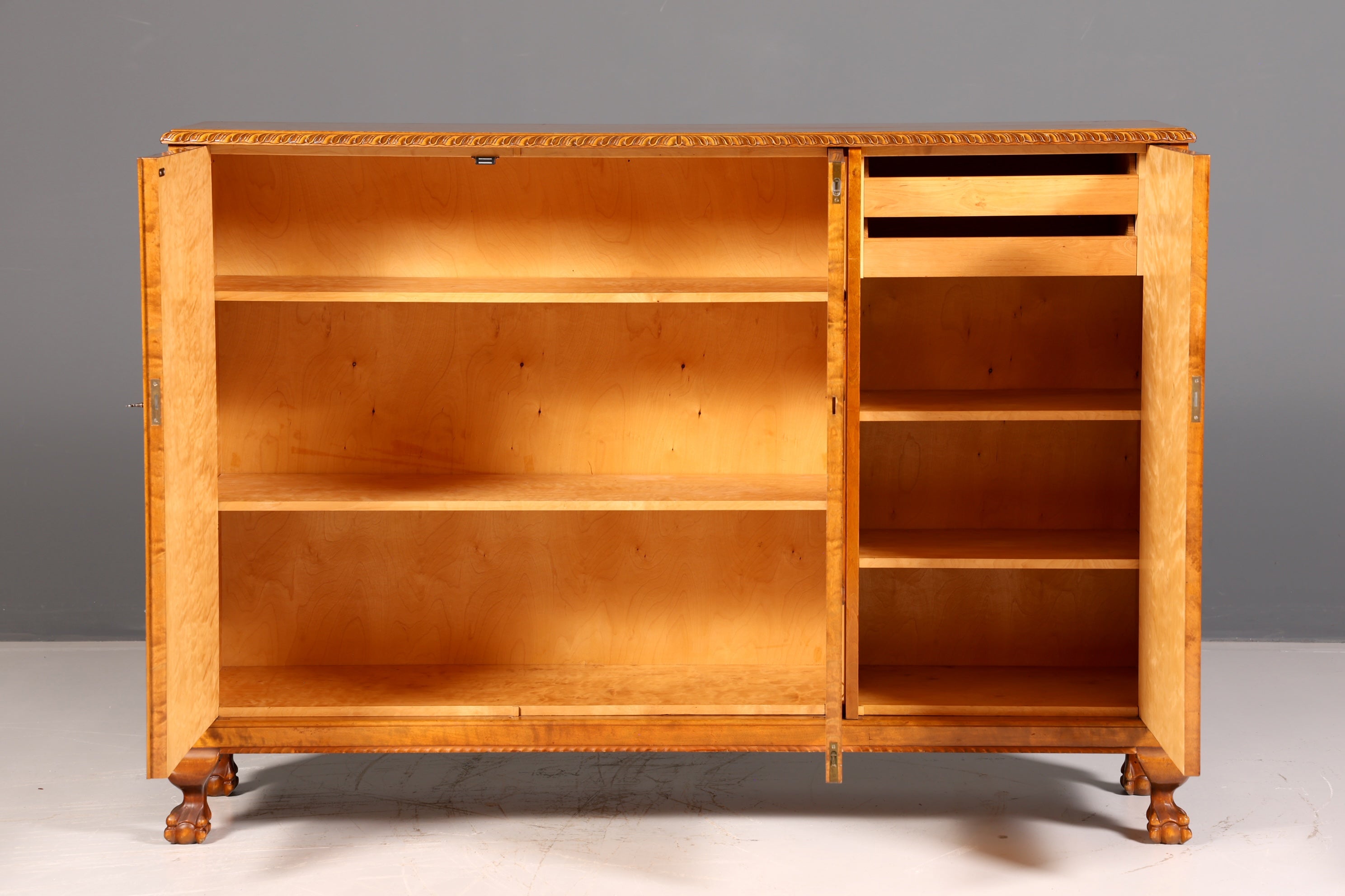 Stylish Original Art Deco Cabinet Sideboard Highboard Dresser circa 1930 Antique Solid Wood