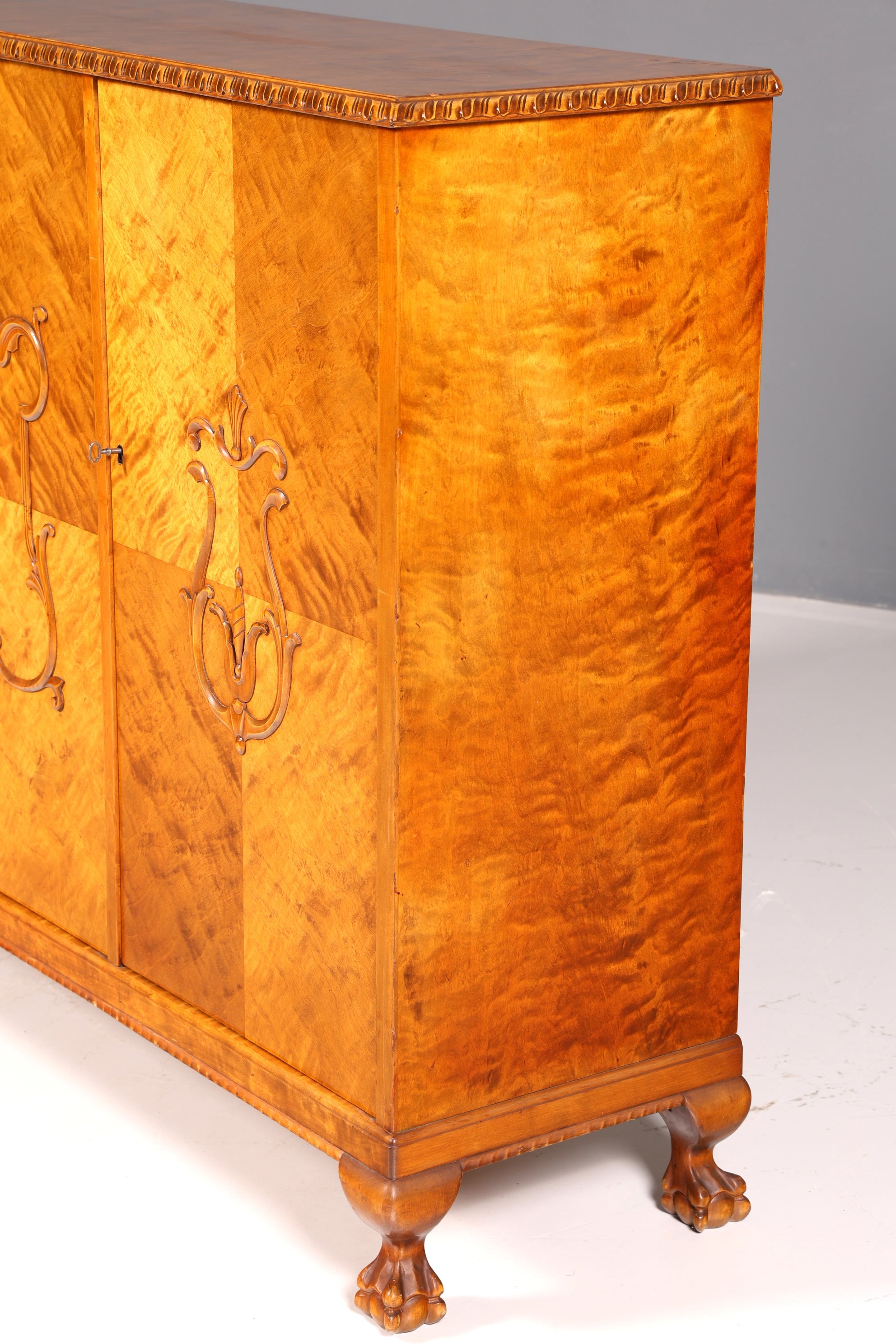 Stylish Original Art Deco Cabinet Sideboard Highboard Dresser circa 1930 Antique Solid Wood