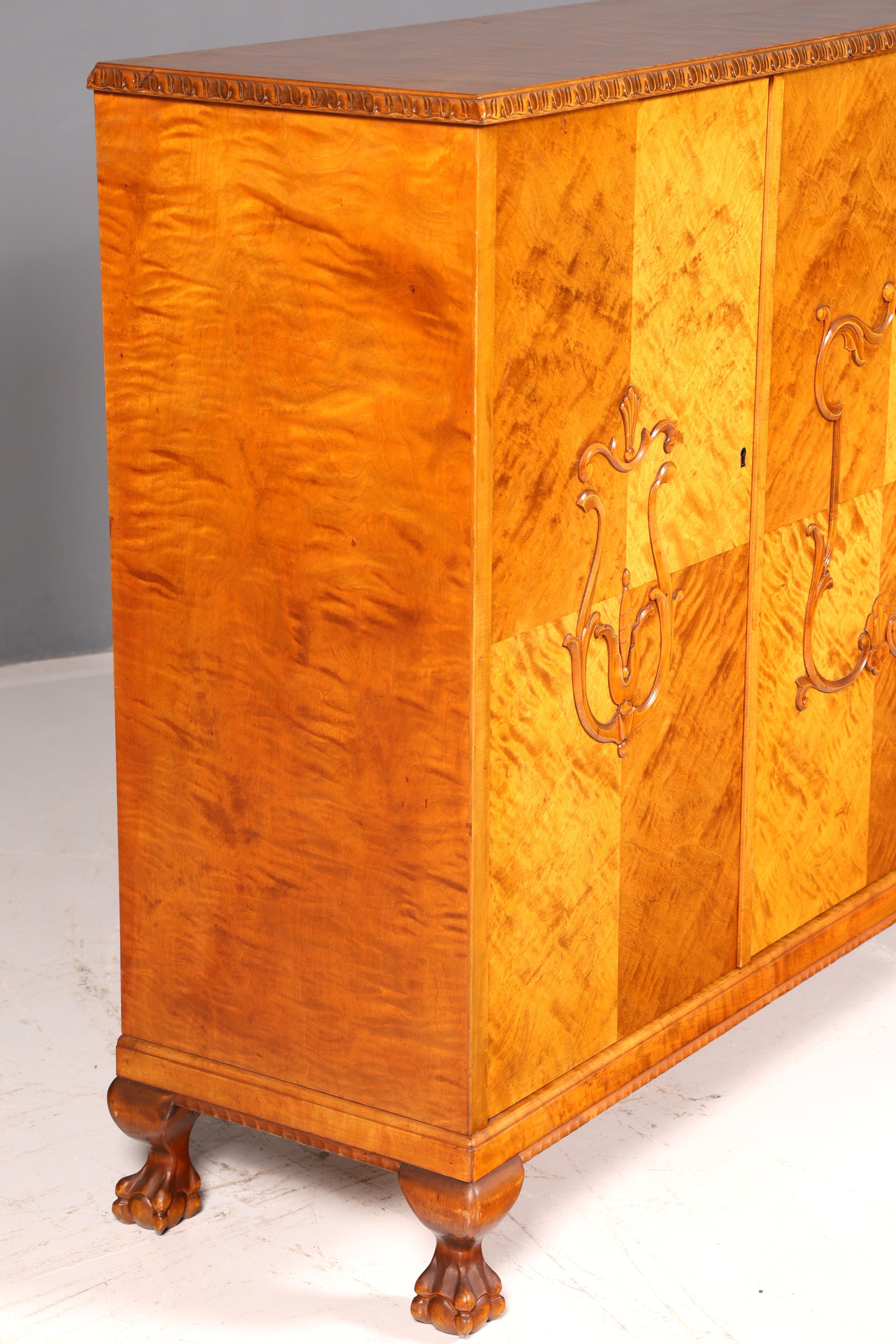 Stylish Original Art Deco Cabinet Sideboard Highboard Dresser circa 1930 Antique Solid Wood