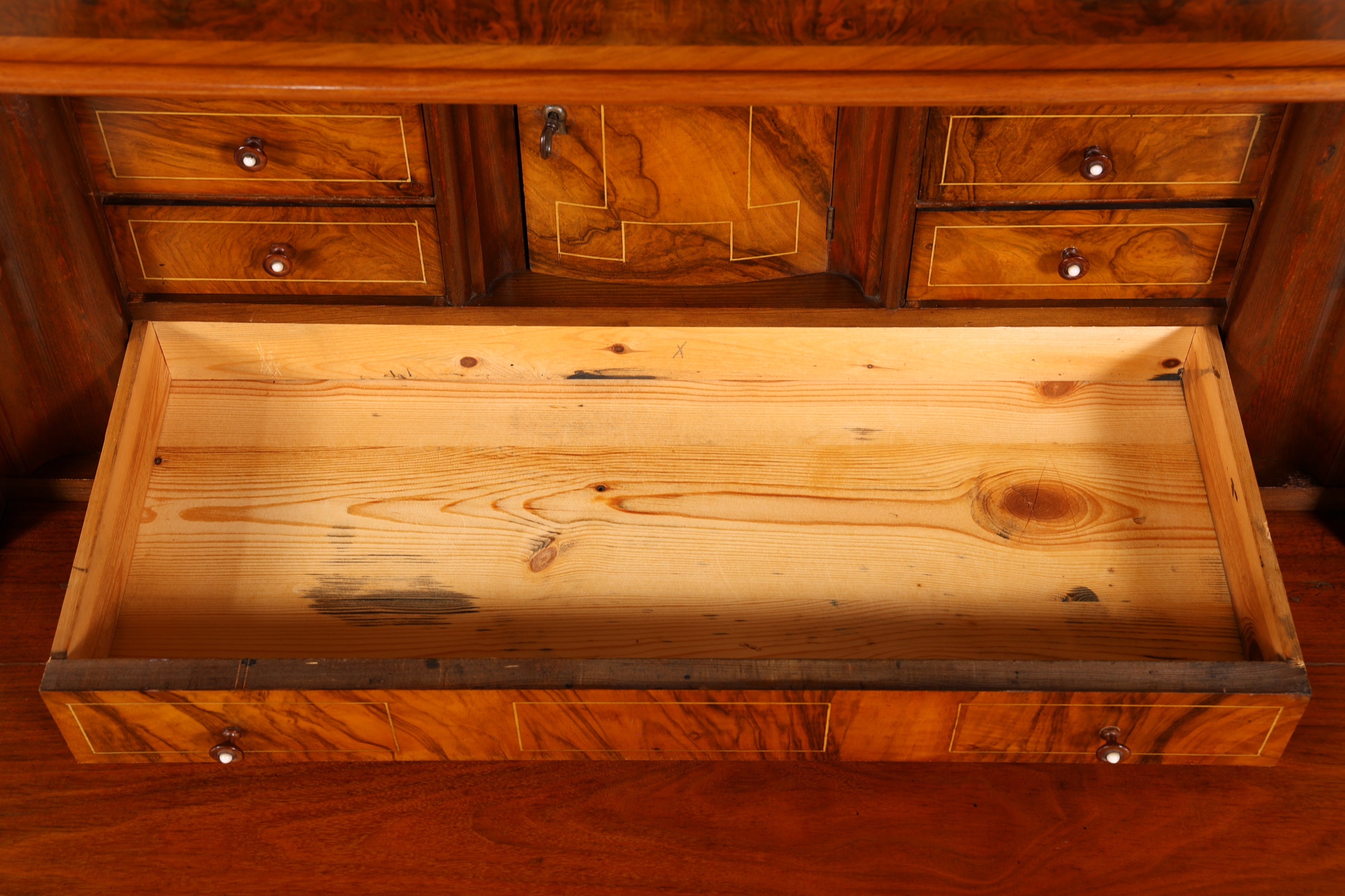 Stilvoller Gründerzeit Sekretär Vertiko Highboard Jugendstil Kommode Schrank um 1880