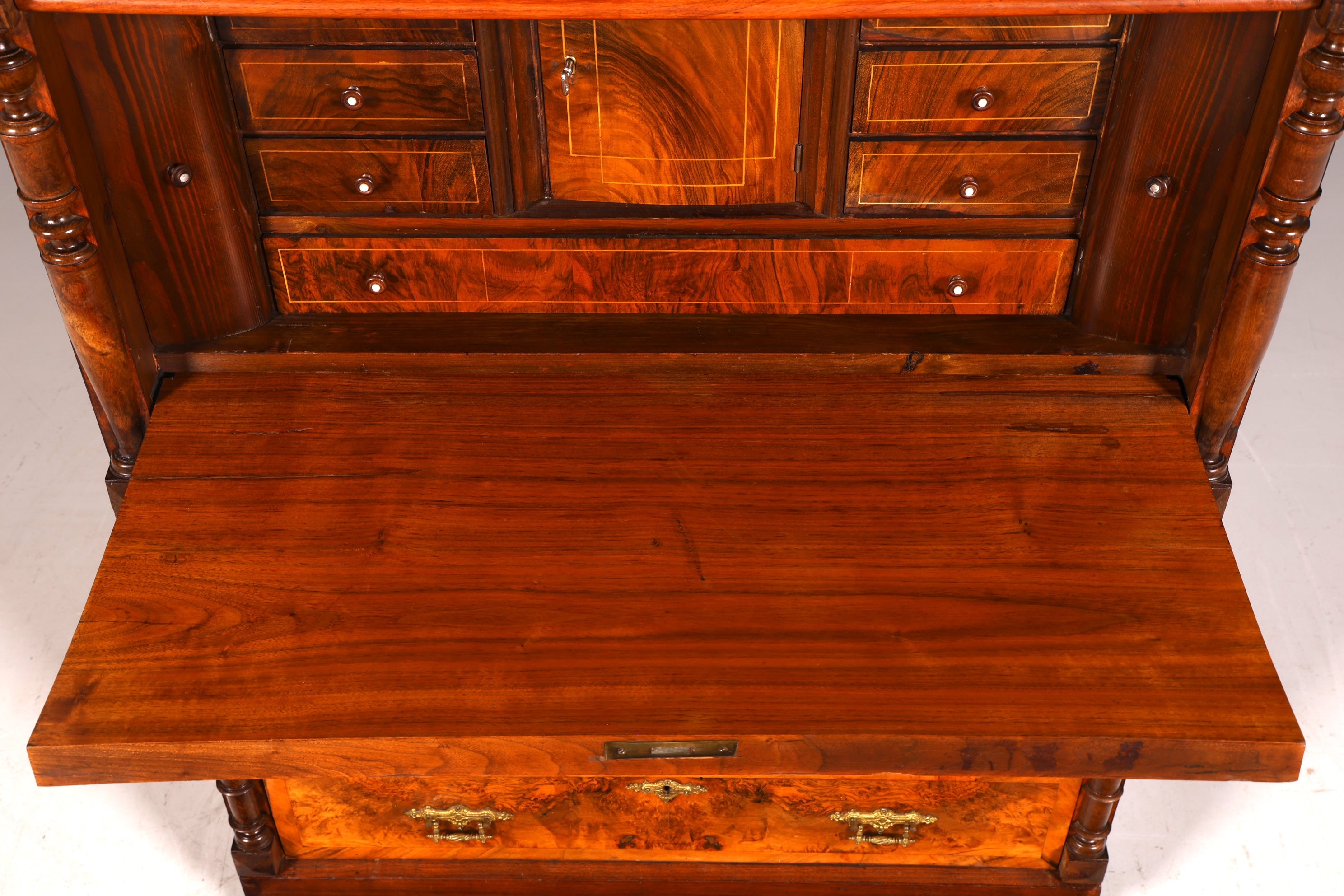 Wunderschöner Gründerzeit Sekretär Vertiko Highboard Louis Philippe Kommode Sekretär Schrank um 1880