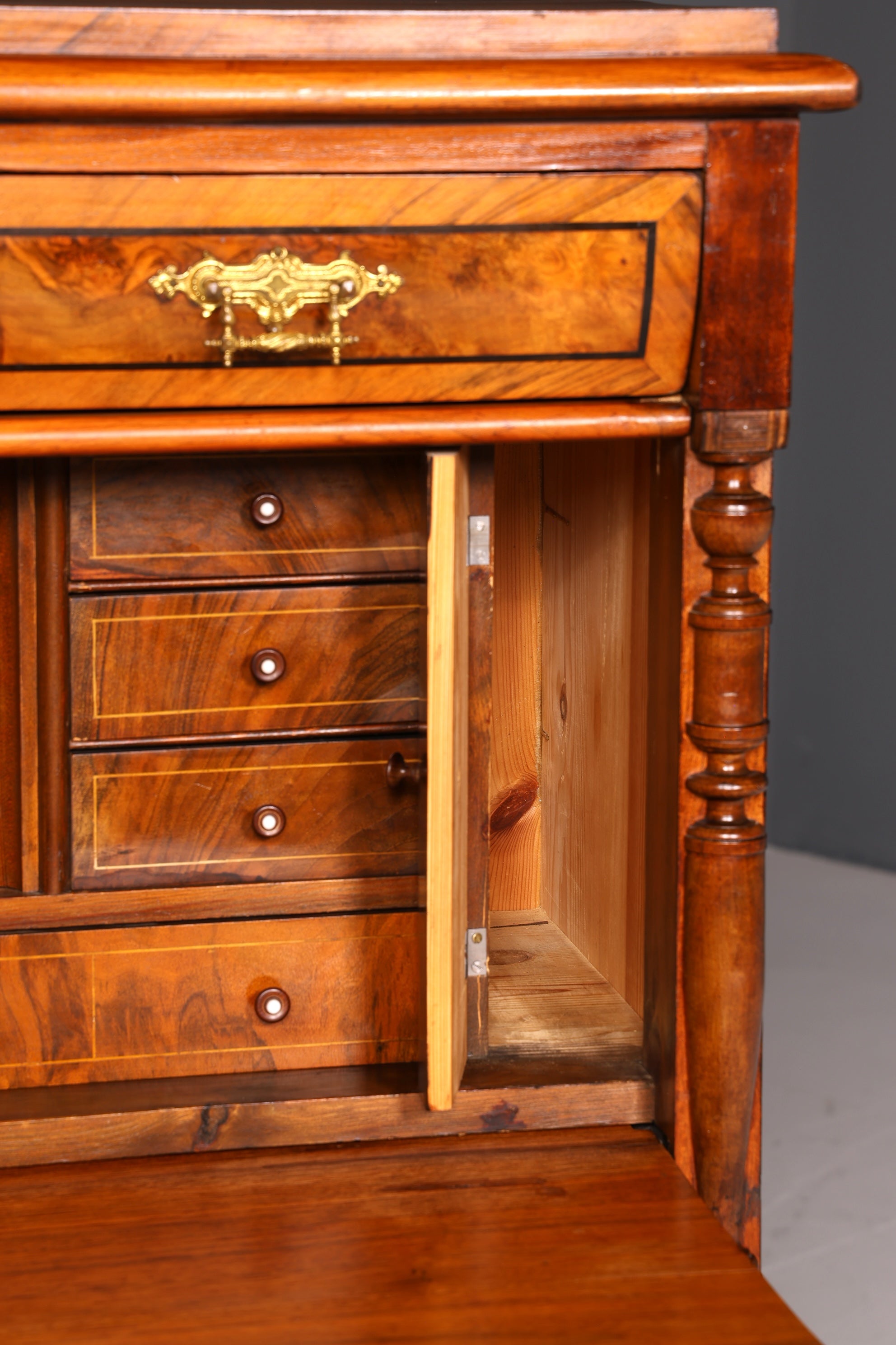Wunderschöner Gründerzeit Sekretär Vertiko Highboard Louis Philippe Kommode Sekretär Schrank um 1880