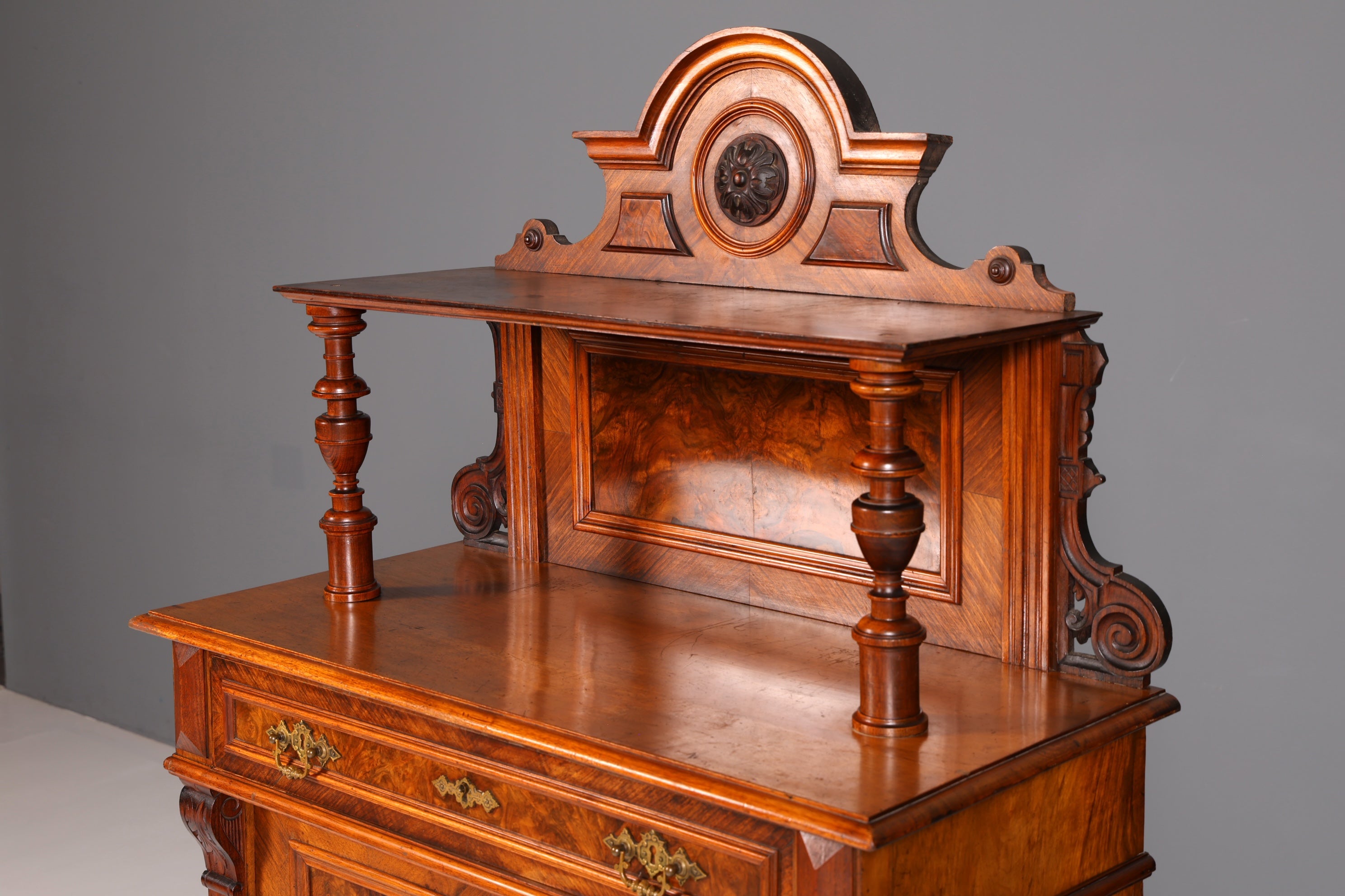 Traumhaftes Gründerzeit Vertiko mit Aufsatz Jugendstil Schrank Antik Highboard Buffet Kommode Vintage
