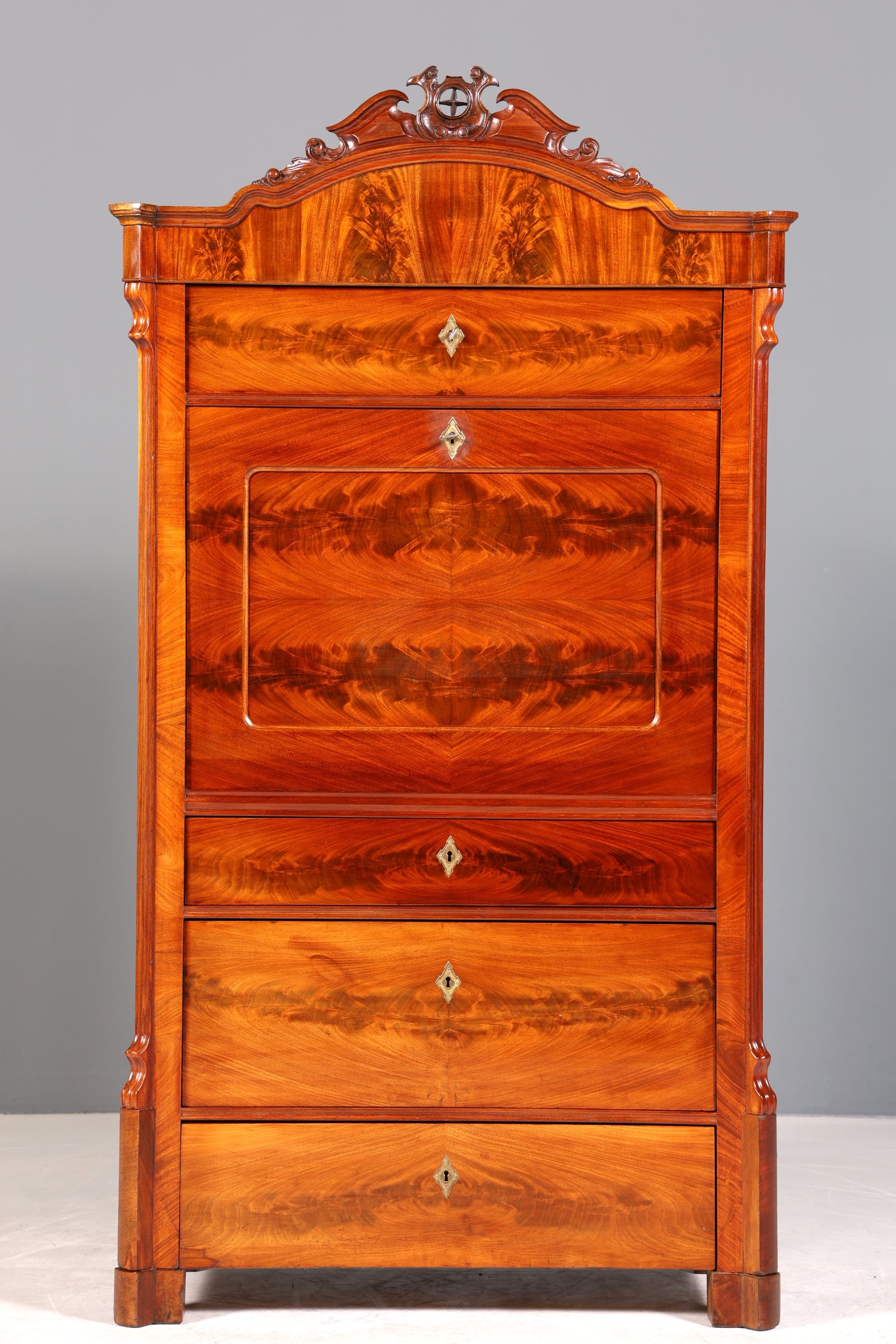 Beeindruckender Louis Philippe Sekretär um 1880 Gründerzeit Antik Schrank Chiffoniere