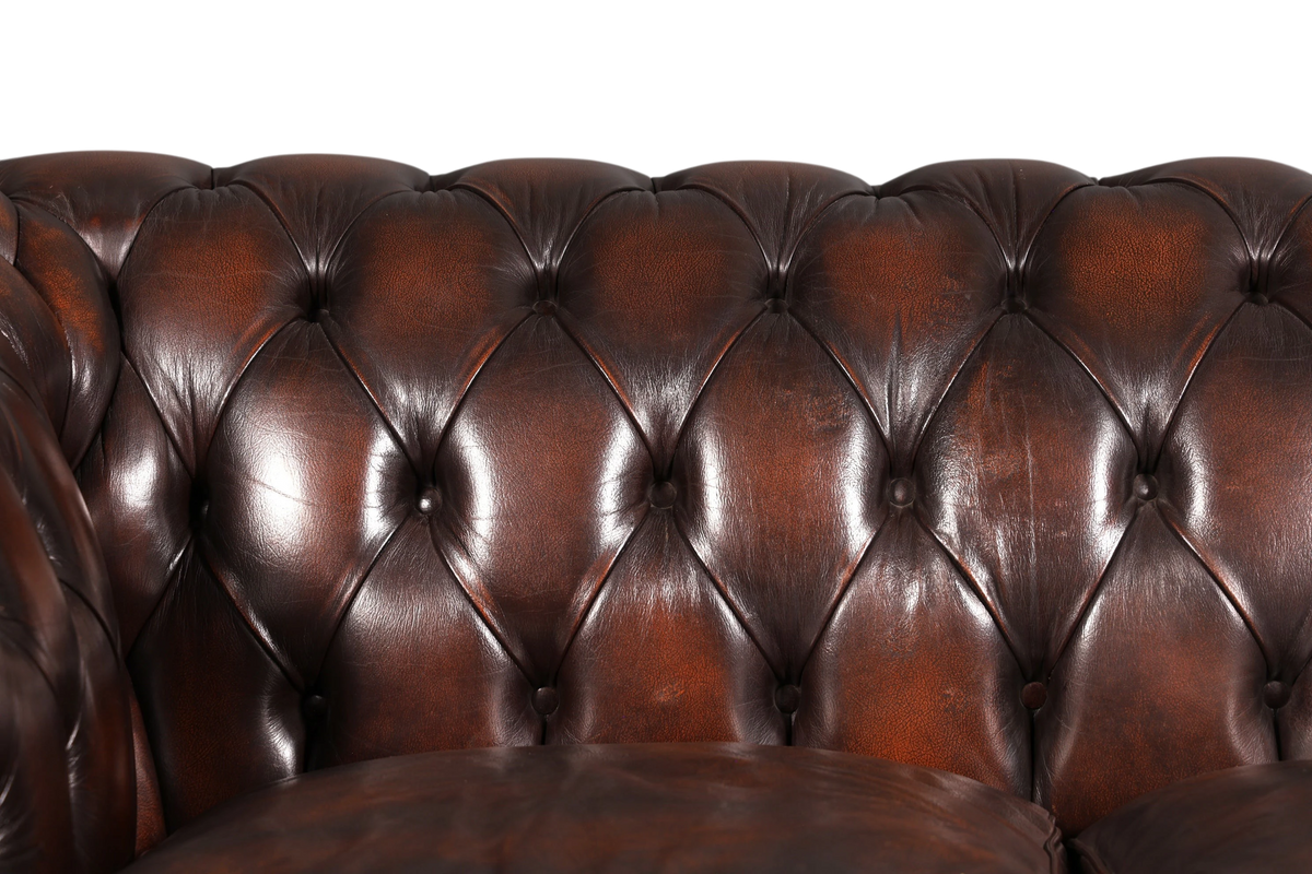 Wunderschönes Original Chesterfield Sofa 2-Sitzer Couch Echt Leder Englisch Polstersofa