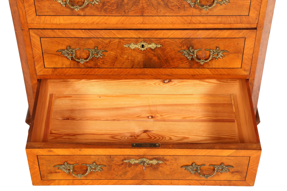 Wunderschöne Gründerzeit Kommode Louis Philippe Nussbaum Schubladenkommode Sideboard um 1880