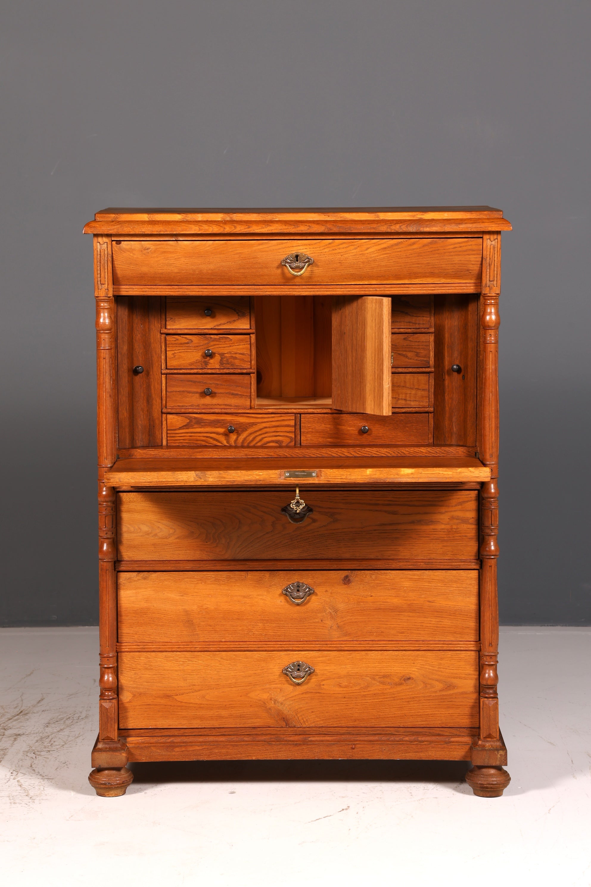 Stilvoller Gründerzeit Sekretär Vertiko Highboard Jugendstil Kommode Landhaus Schrank um 1880 Antik