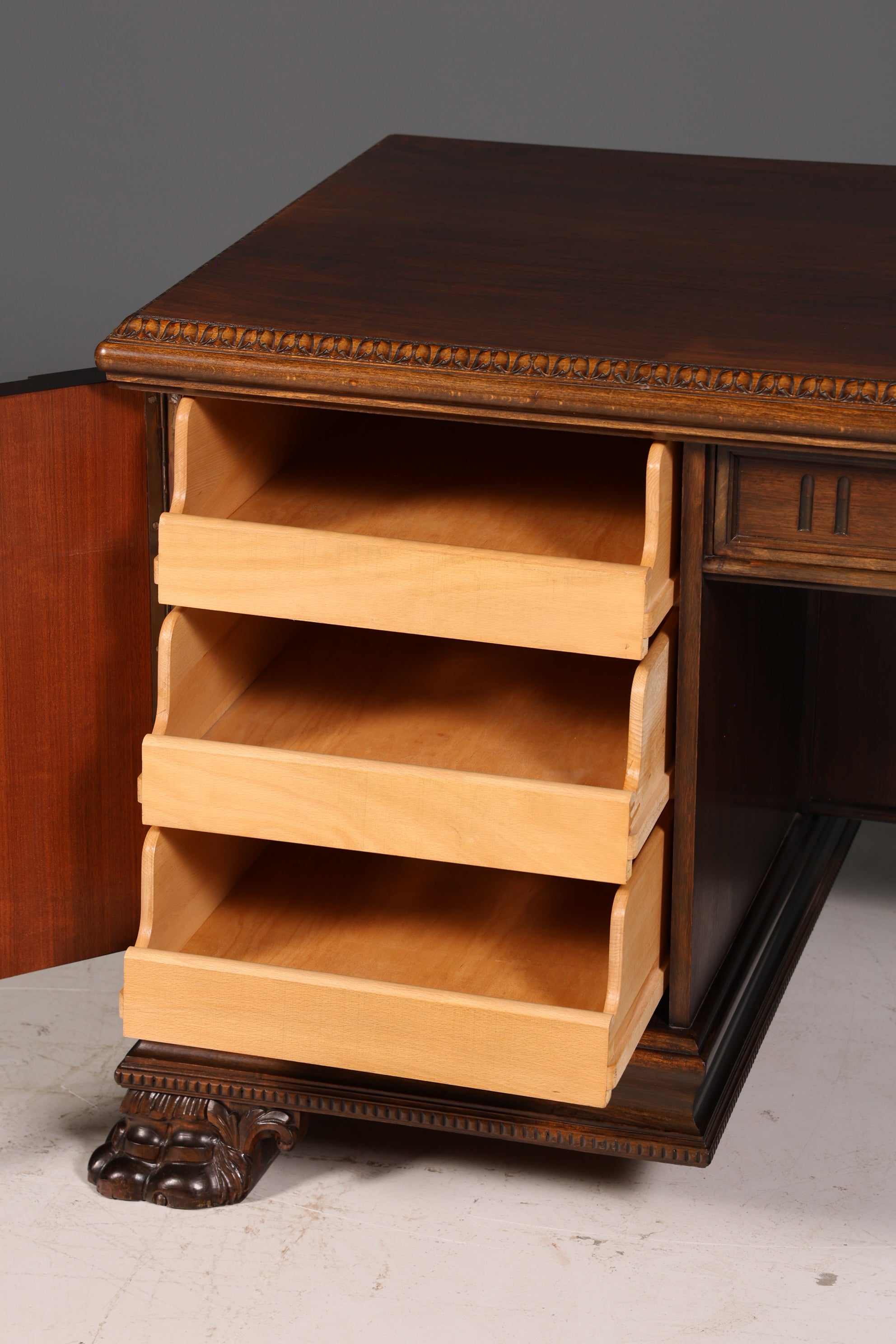 Imposanter Neorenaissance Schreibtisch Herrenzimmer Bürotisch Antik Office Table Echt Holz Vintage