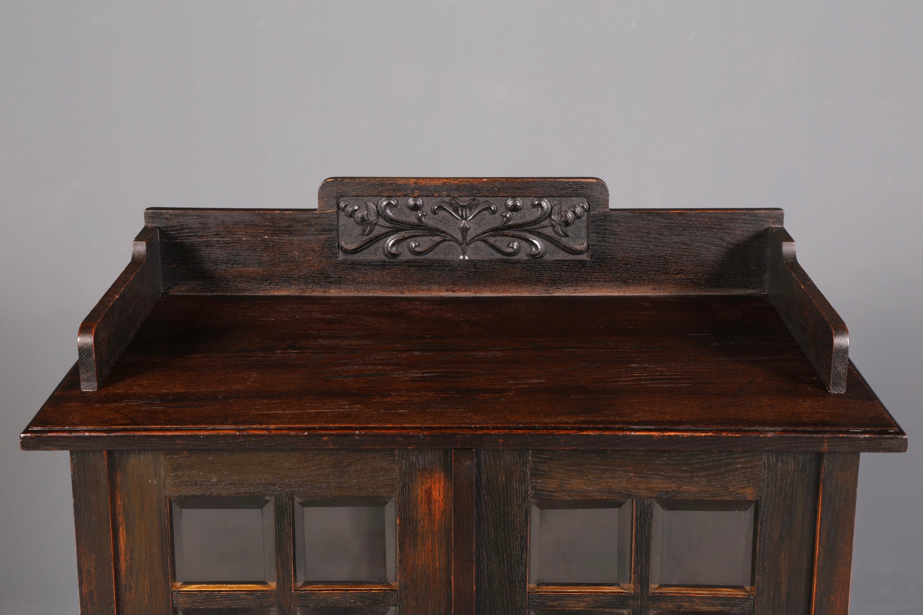 G217 Finish cm Traumhafte Jugendstil Vitrine Antike Holz Bücherschrank Eiche Antik Schrank Geschirrschrank (Kopie)