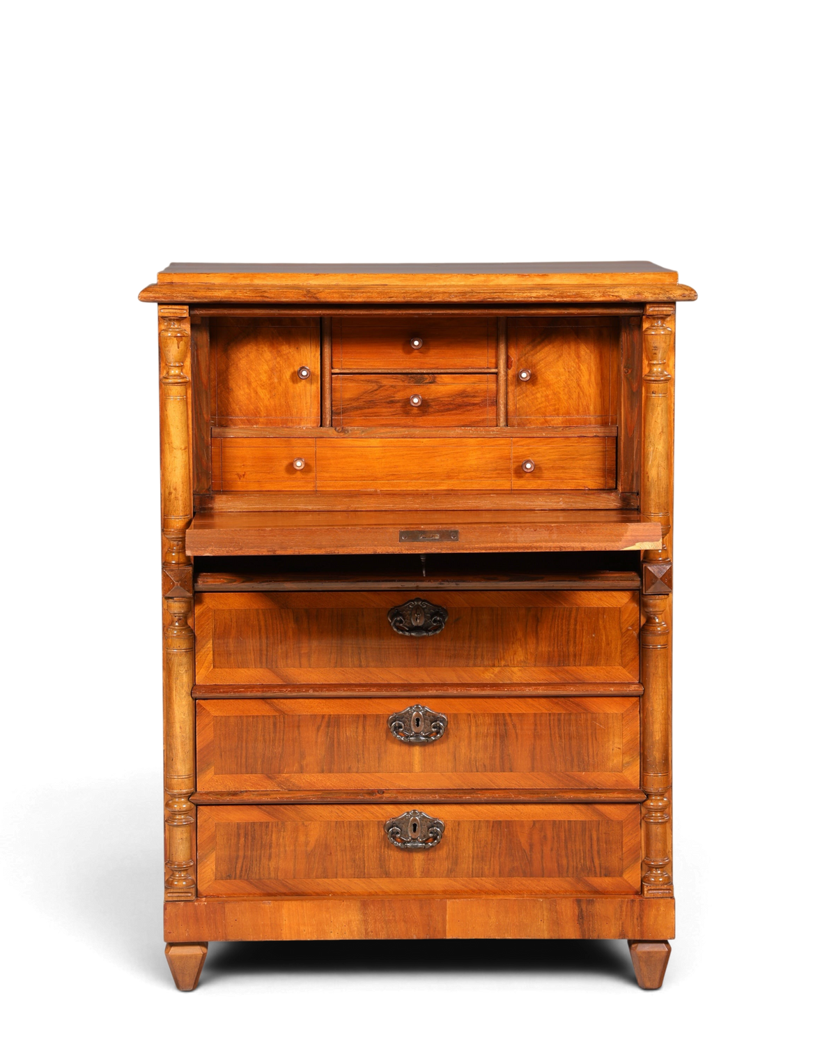 Stilvoller Gründerzeit Sekretär Vertiko Highboard Louis Philippe Kommode Sekretär Schrank um 1880