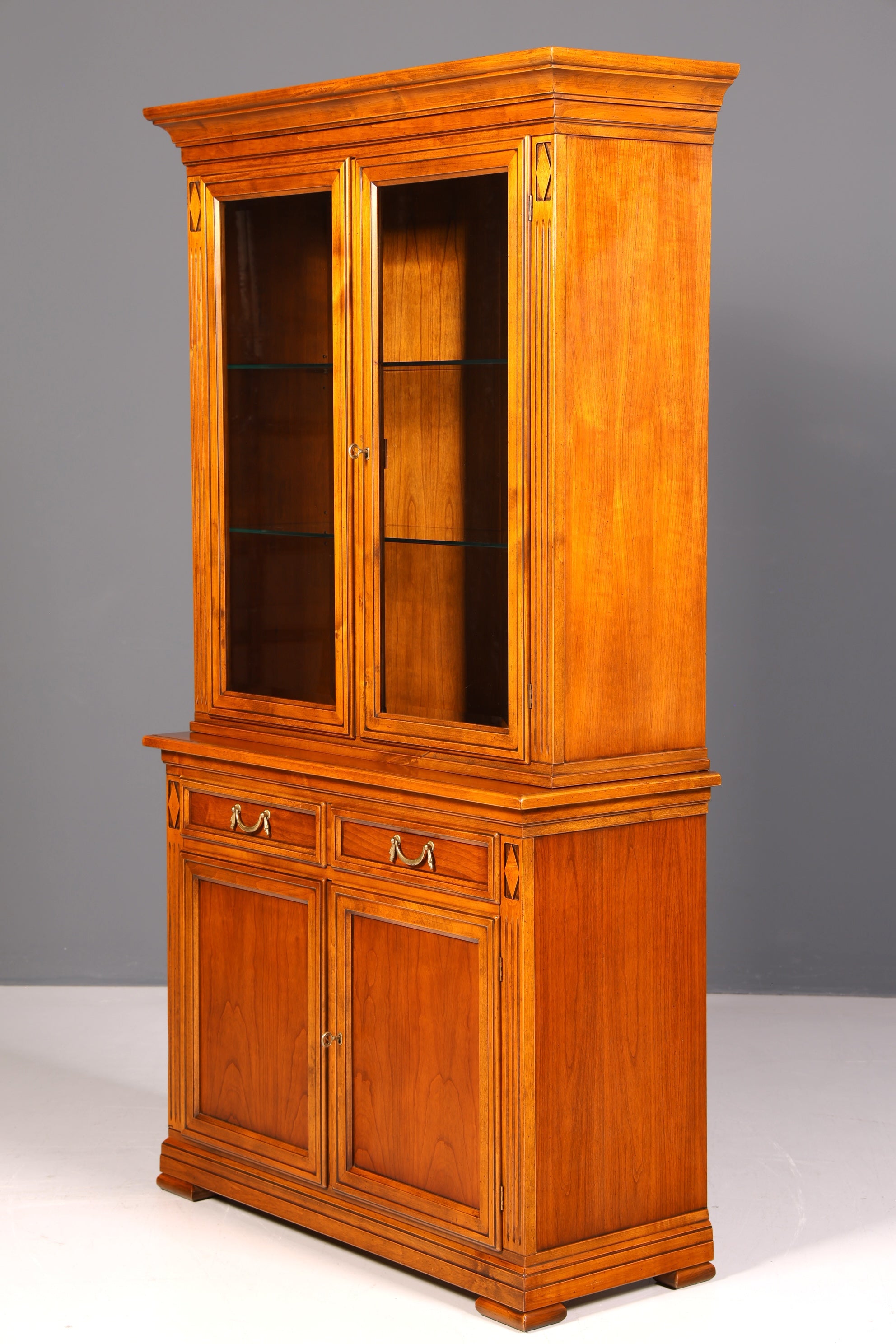 Edle Original Selva Vitrine Villa Borghese Antik Stil Massivholz Buffet Schrank Bibliothek
