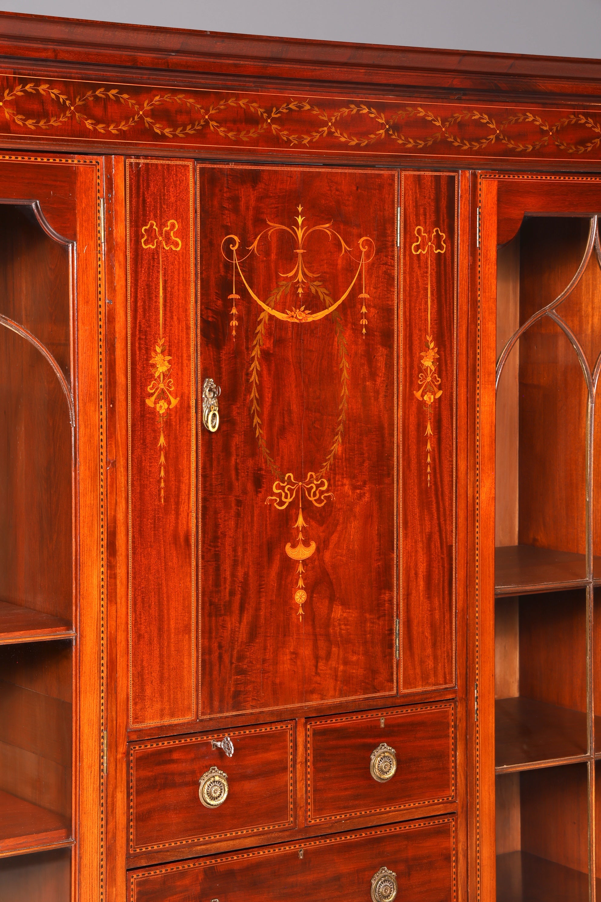 Wunderschöne Englische XXL Vitrine Bibliothek Bücherschrank UK Buffet Schrank Antik