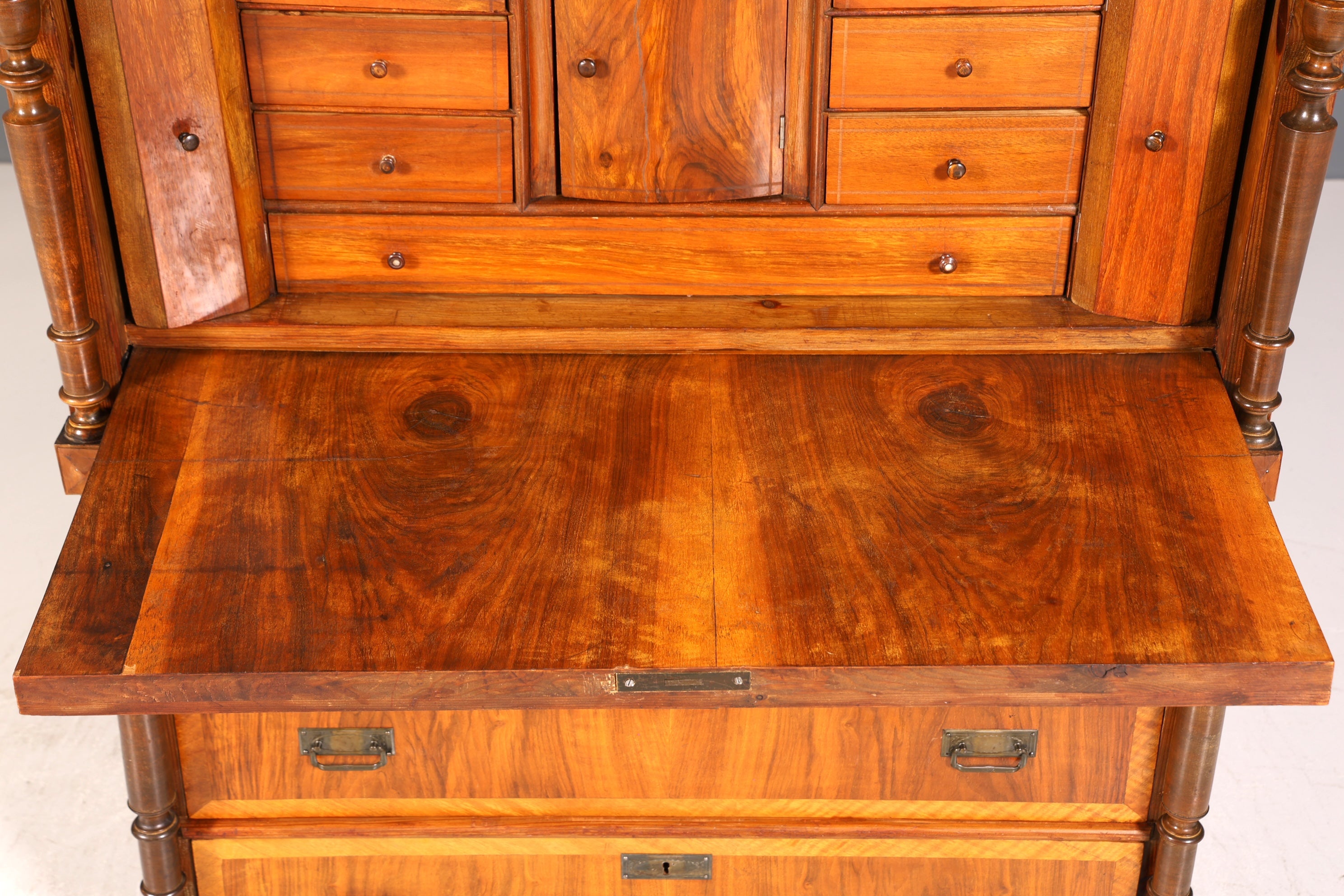 Beautiful Art Nouveau Secretary Walnut Gründerzeit Vertiko Antique Chest of Drawers around 1900