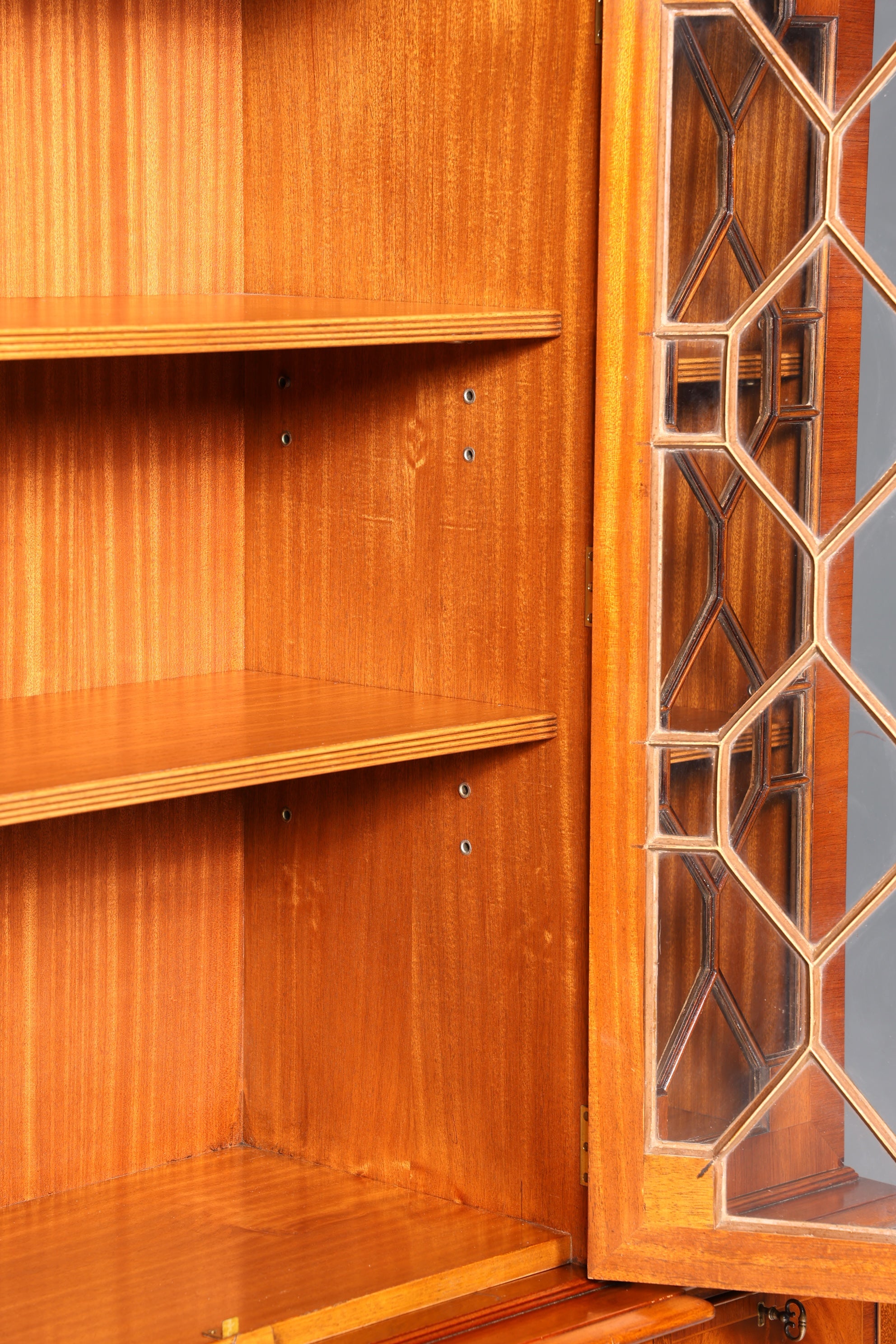 Beautiful English display cabinet, real wood secretary desk, library bookcase, bookshelf