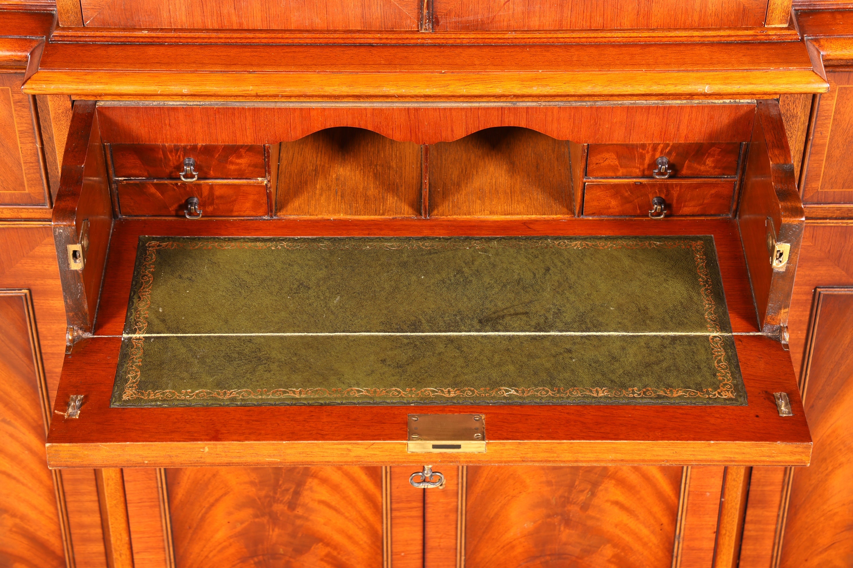 Beautiful English display cabinet, real wood secretary desk, library bookcase, bookshelf