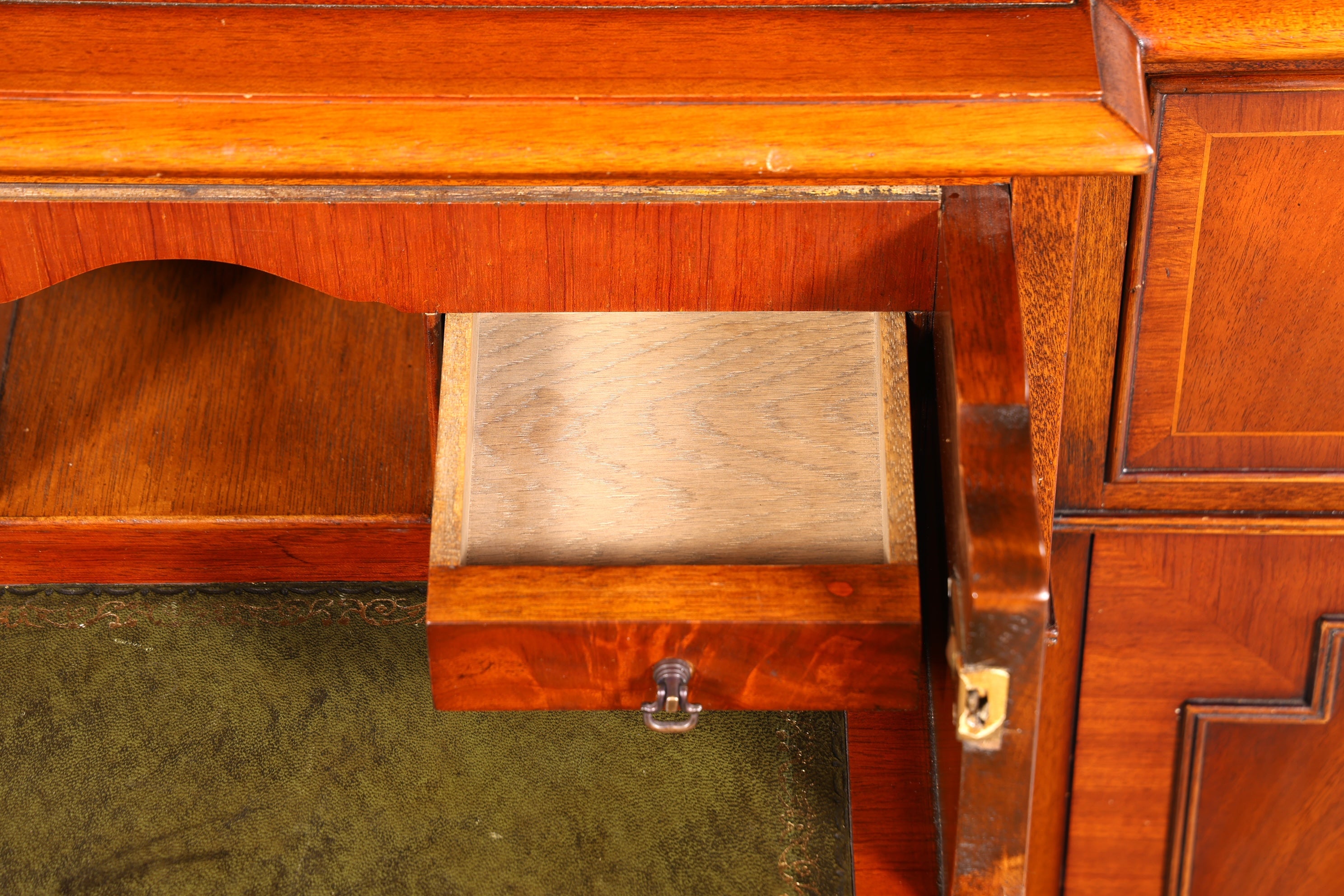 Beautiful English display cabinet, real wood secretary desk, library bookcase, bookshelf