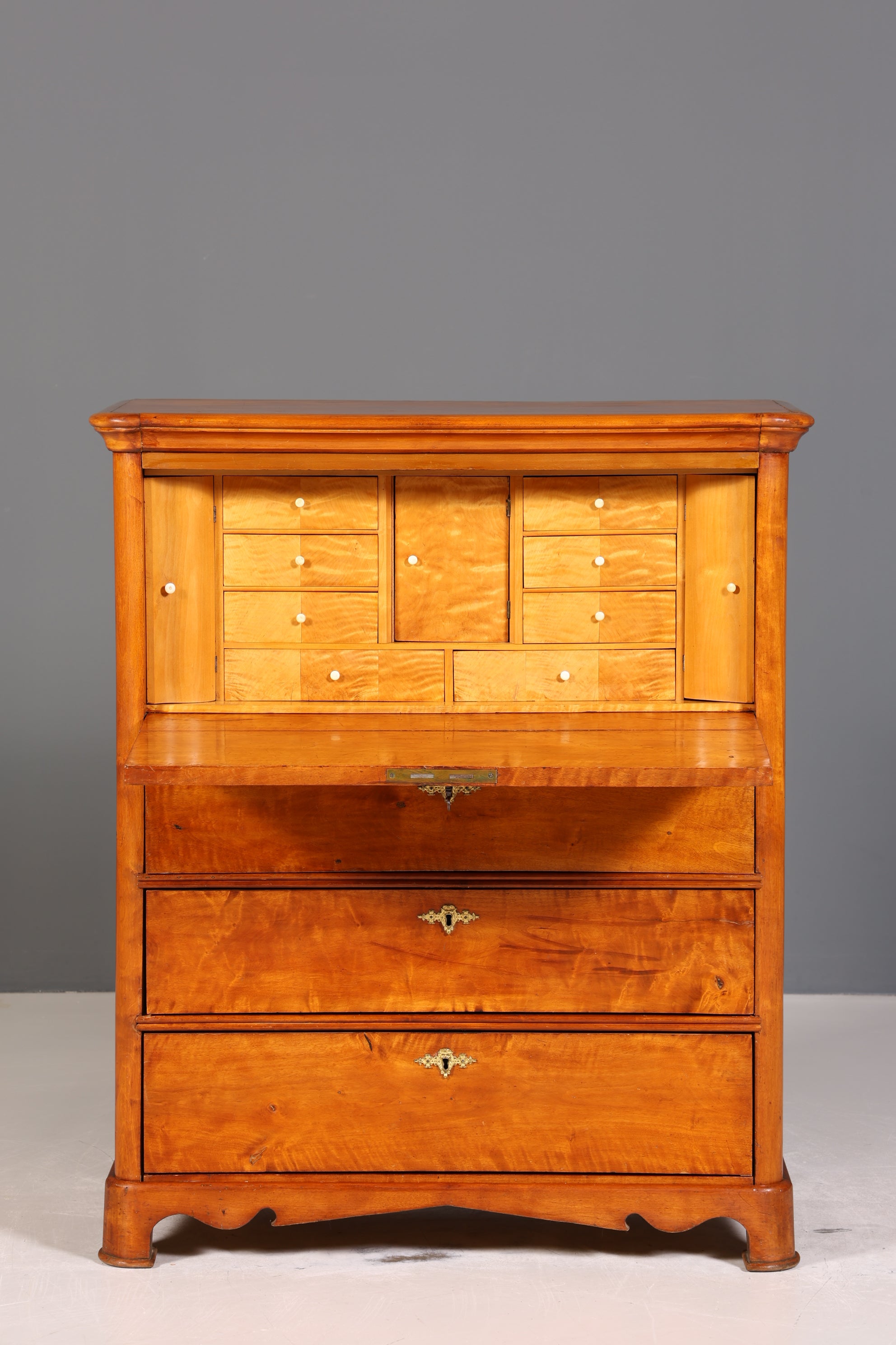 Stilvoller Biedermeier Sekretär Vertiko Louis Philippe Kommode Schubladenkommode