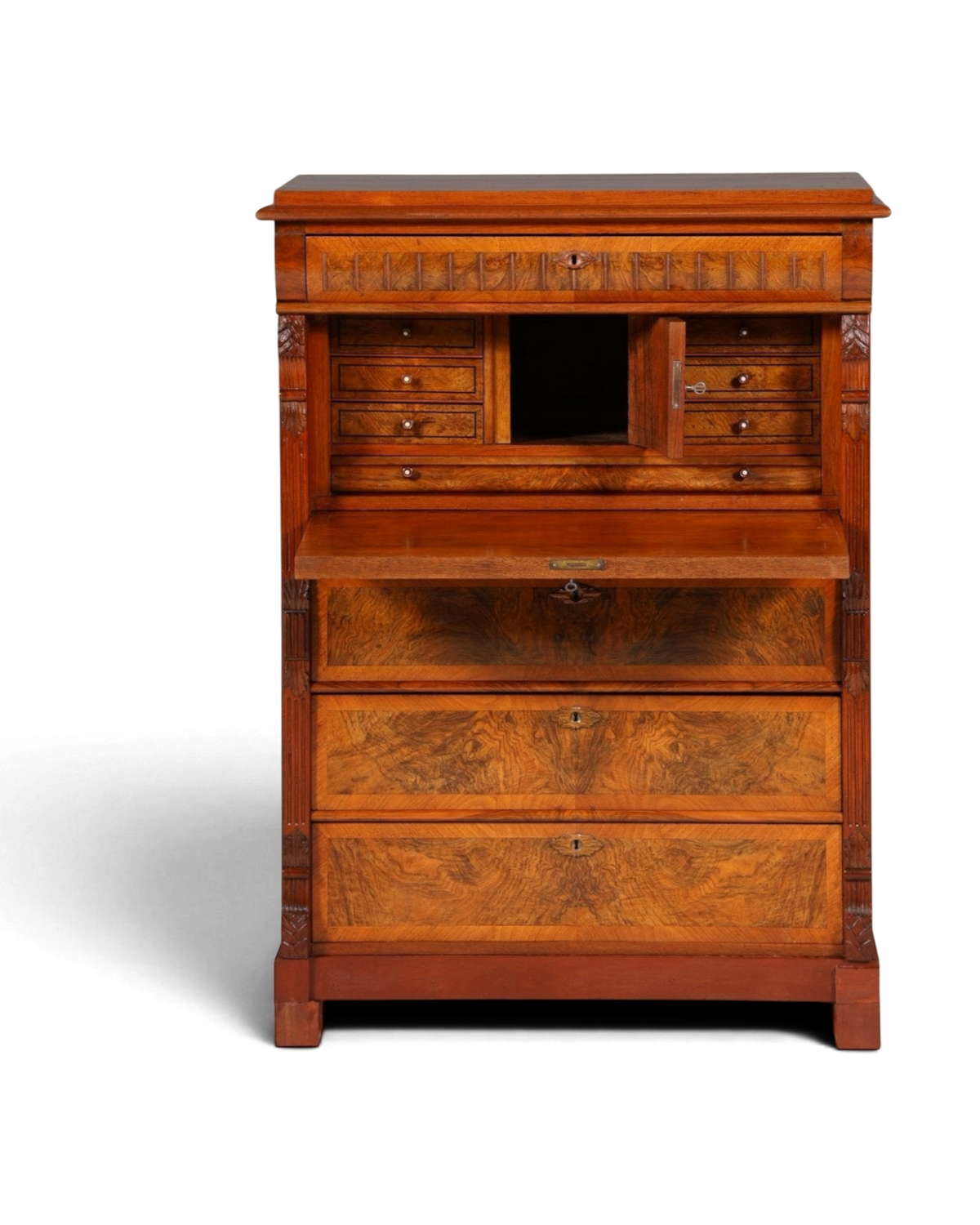 Stilvoller Gründerzeit Sekretär Vertiko Highboard Jugendstil Kommode Schrank um 1880