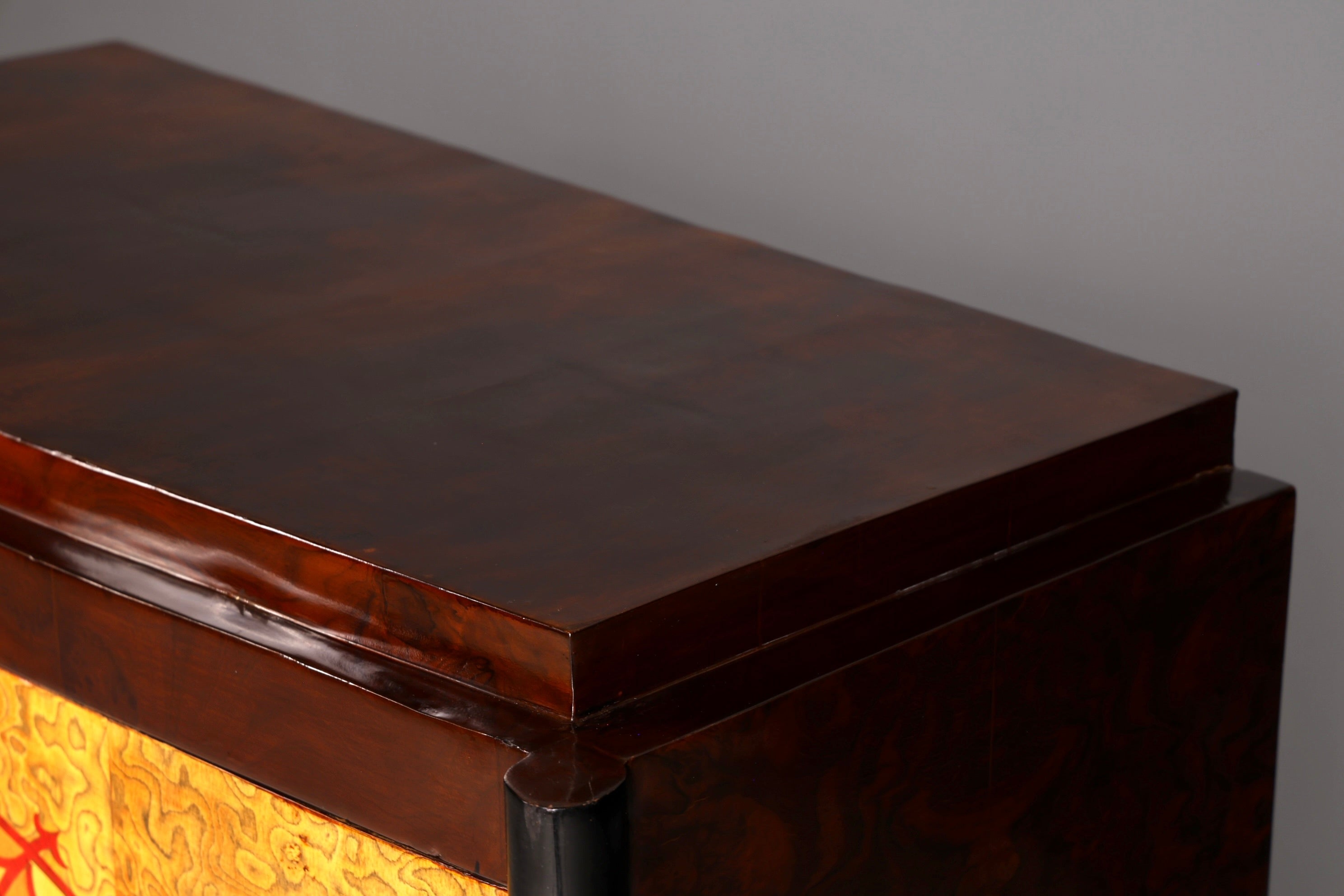 Traumhaftes Art Deco Design Highboard Schrank Kommode Vertiko Sun Cabinet Wäscheschrank