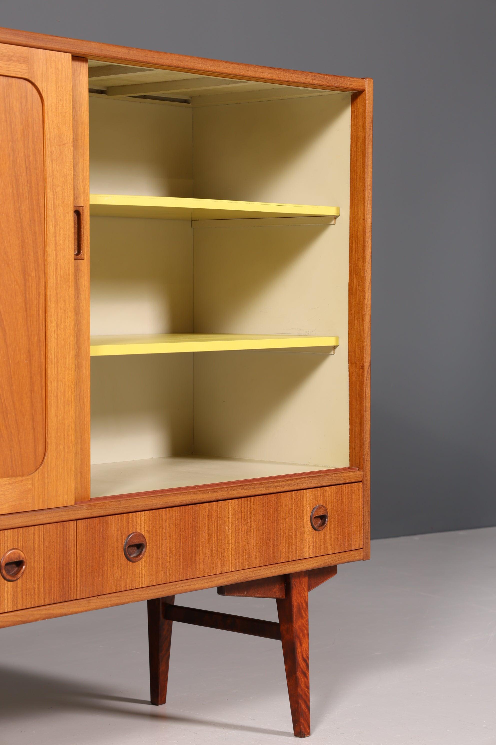 Stilvolles Mid Century Highboard "Made in Denmark" echt Holz Schrank Retro Sideboard Regal