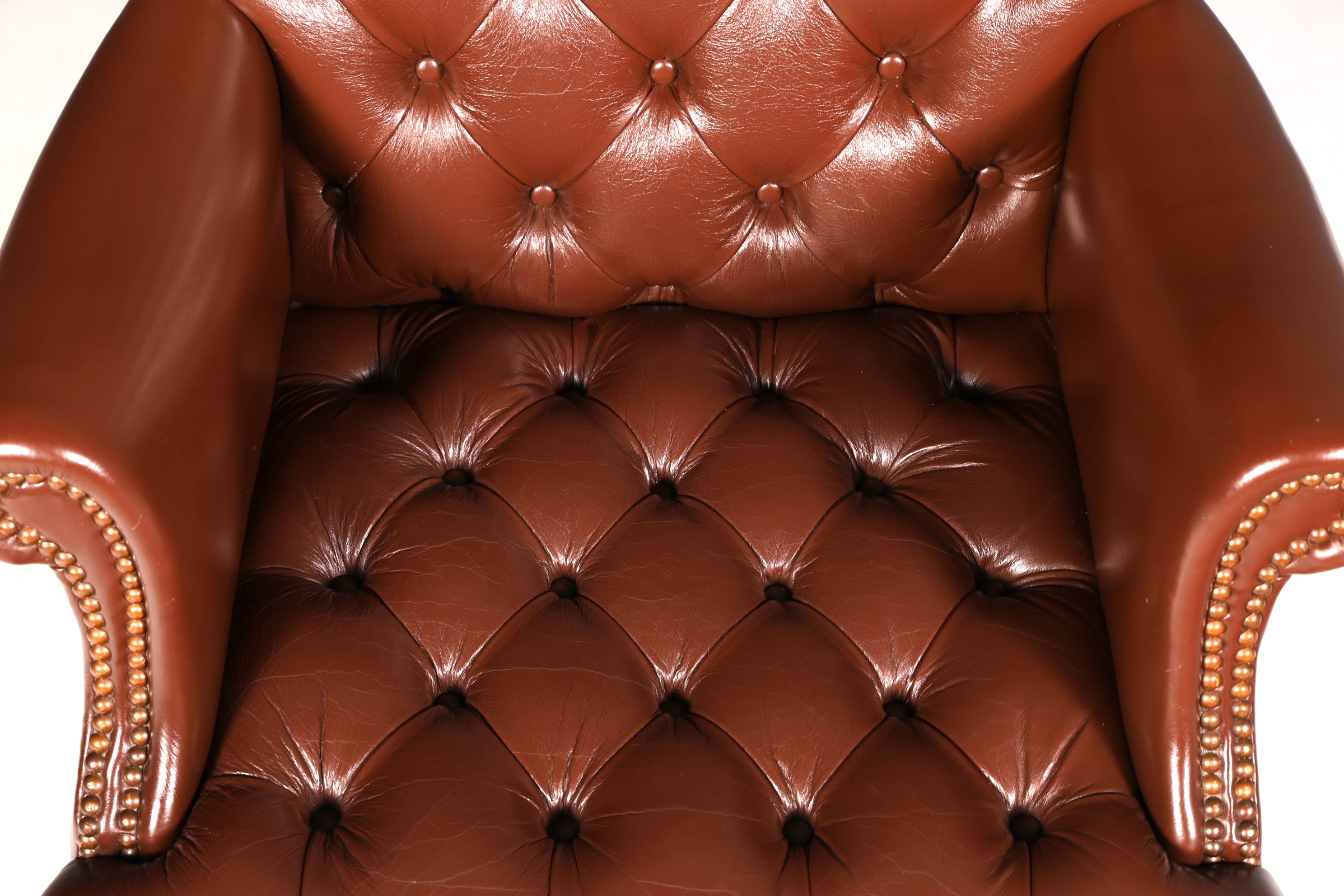 Edler Chesterfield Chefsessel Bürostuhl Echtleder Braun Drehsessel Schreibtischstuhl Bürosessel