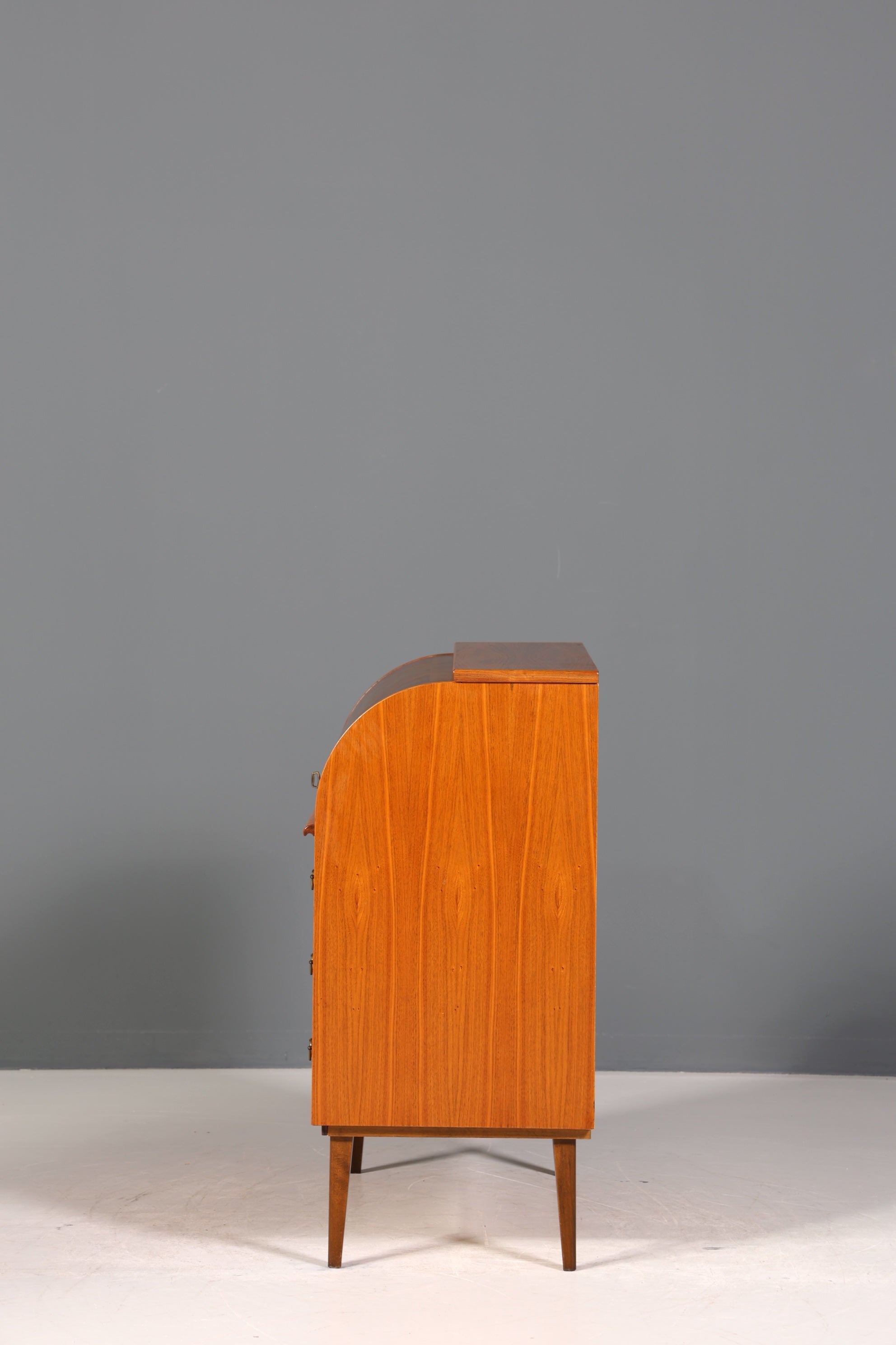 Stilvoller Mid Century Rollladen Sekretär echt Holz Büro Schrank Vintage Schreibkommode