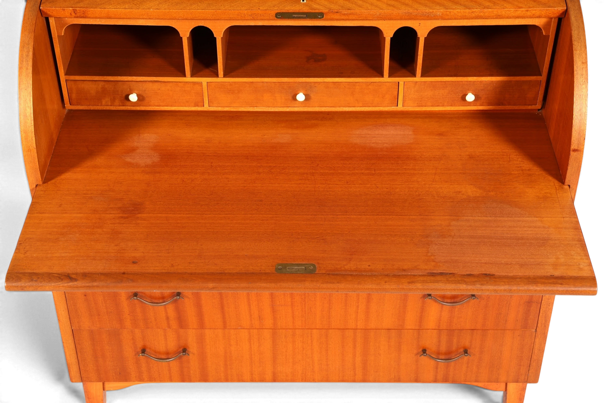 Wunderschöner Mid Century Rollladen Sekretär echt Holz Büro Schrank Vintage Schreibkommode