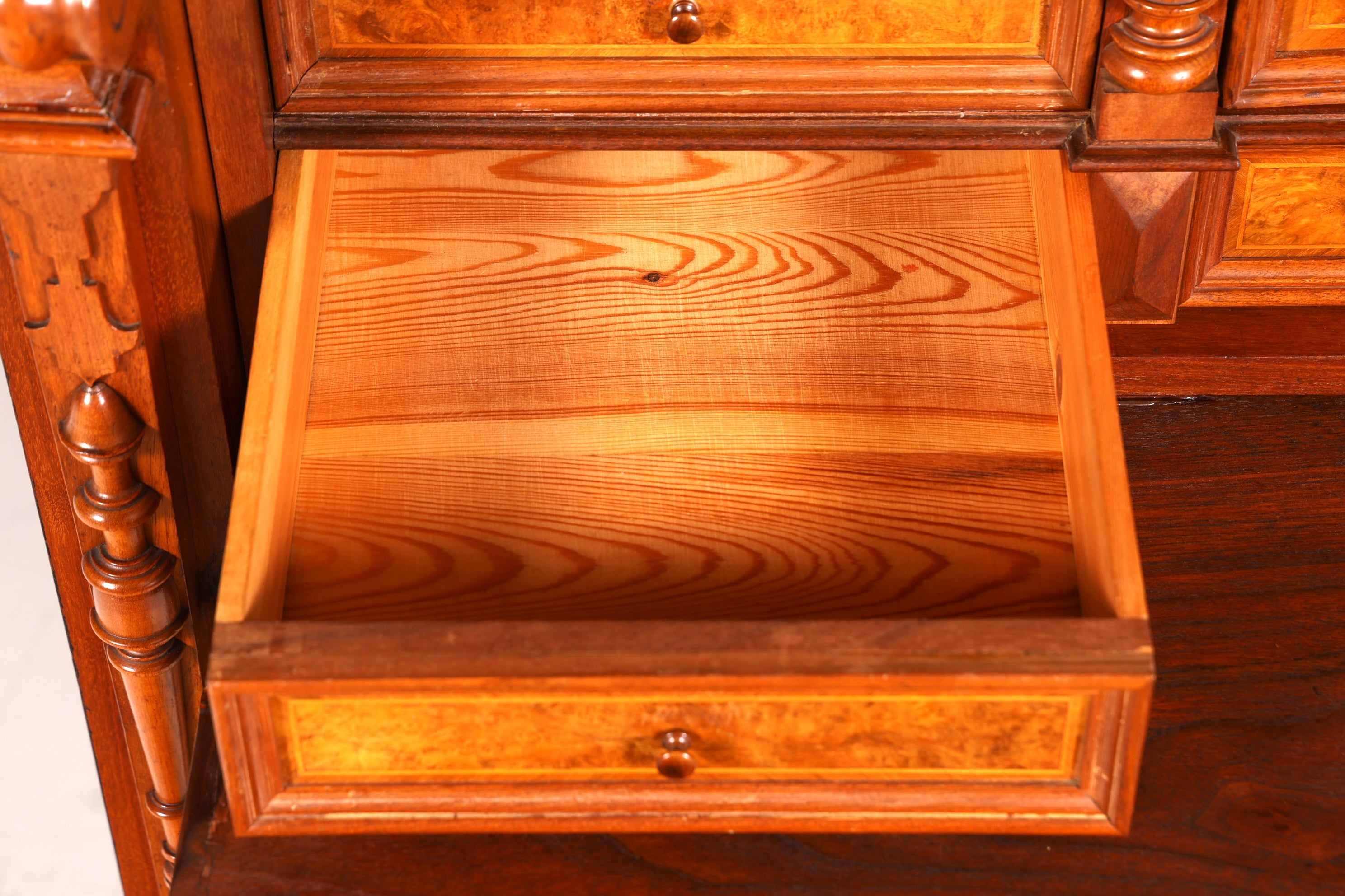 Beeindruckender Gründerzeit Sekretär Vertiko Highboard Louis Philippe Kommode um 1880