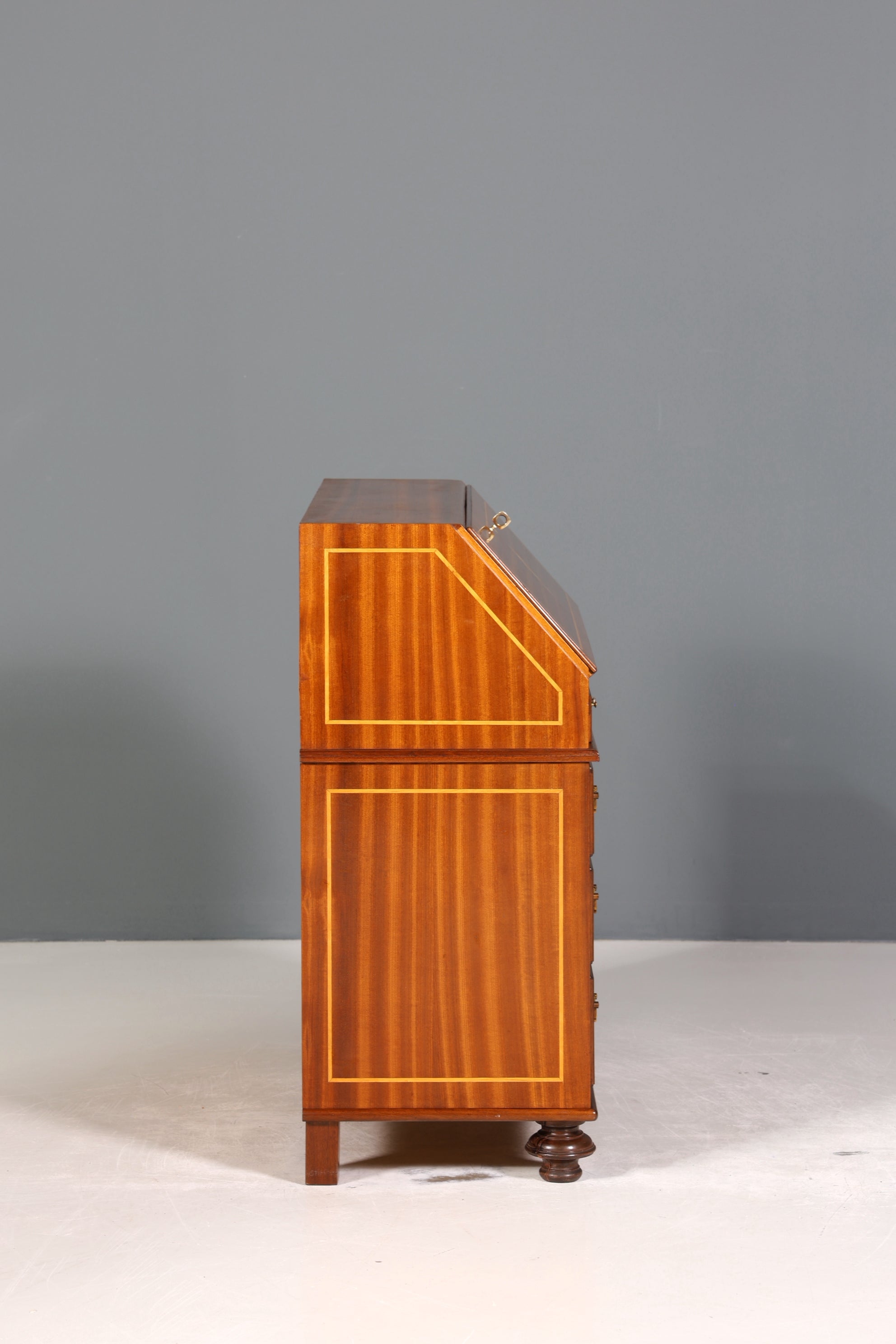 Wunderschöner Englischer Sekretär Schreibkommode echt Holz Schreibtisch Intarsien Kommode