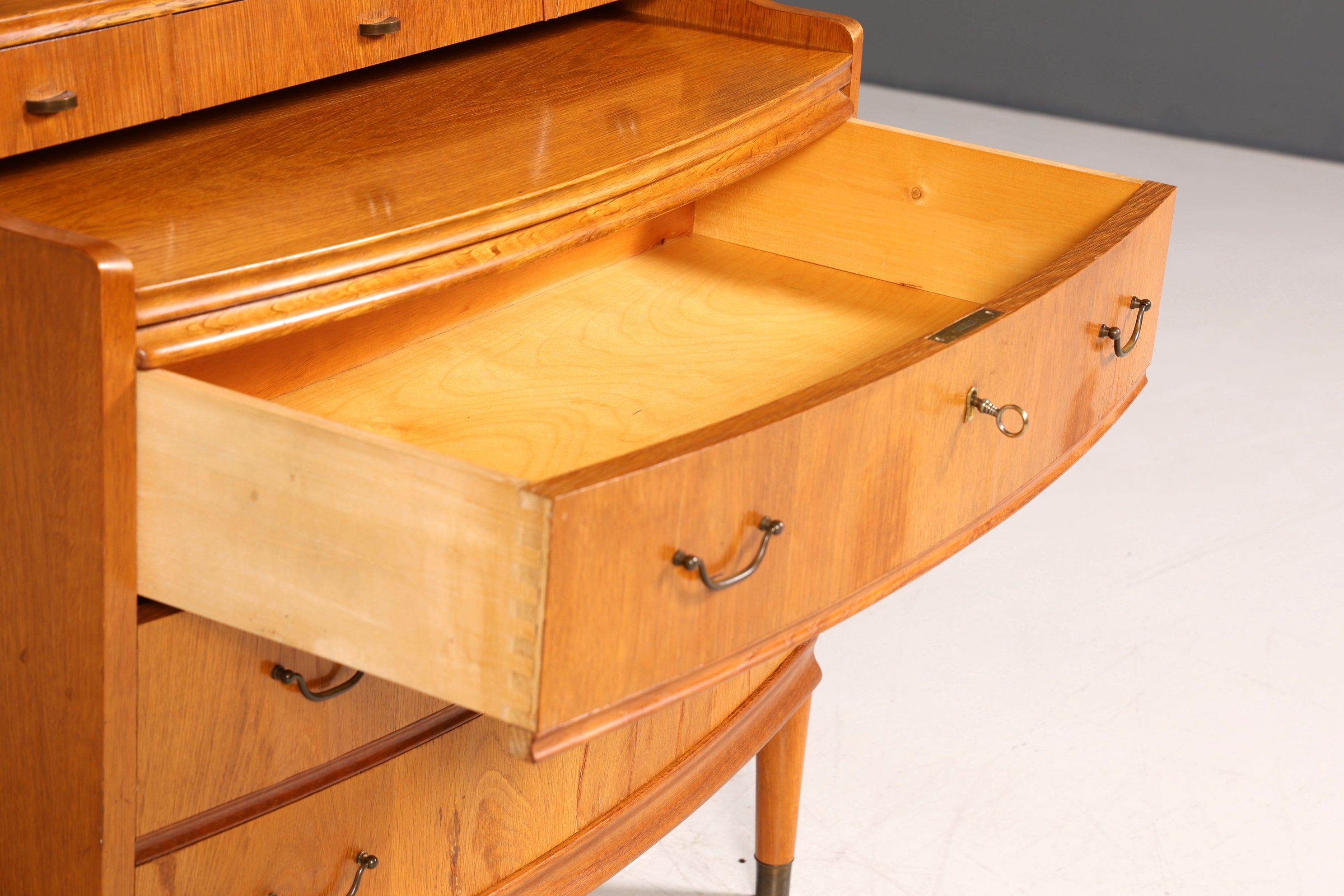 Traumhafter Mid Century Sekretär Büro Kommode echt Holz Schreibkommode Schrank