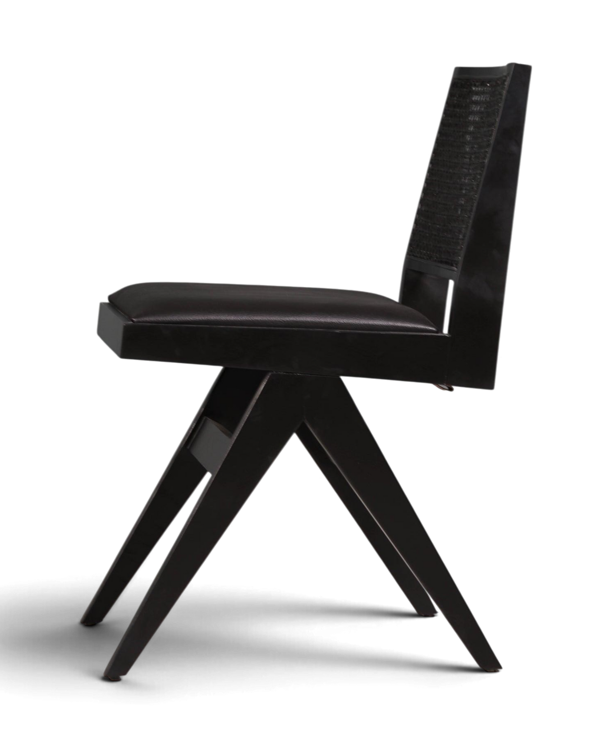 Sehr edler Korbgeflecht Stuhl "Vienna Black" schwarzer Bauhaus Relax Lounge Chair Küchenstuhl Sekretär Stuhl