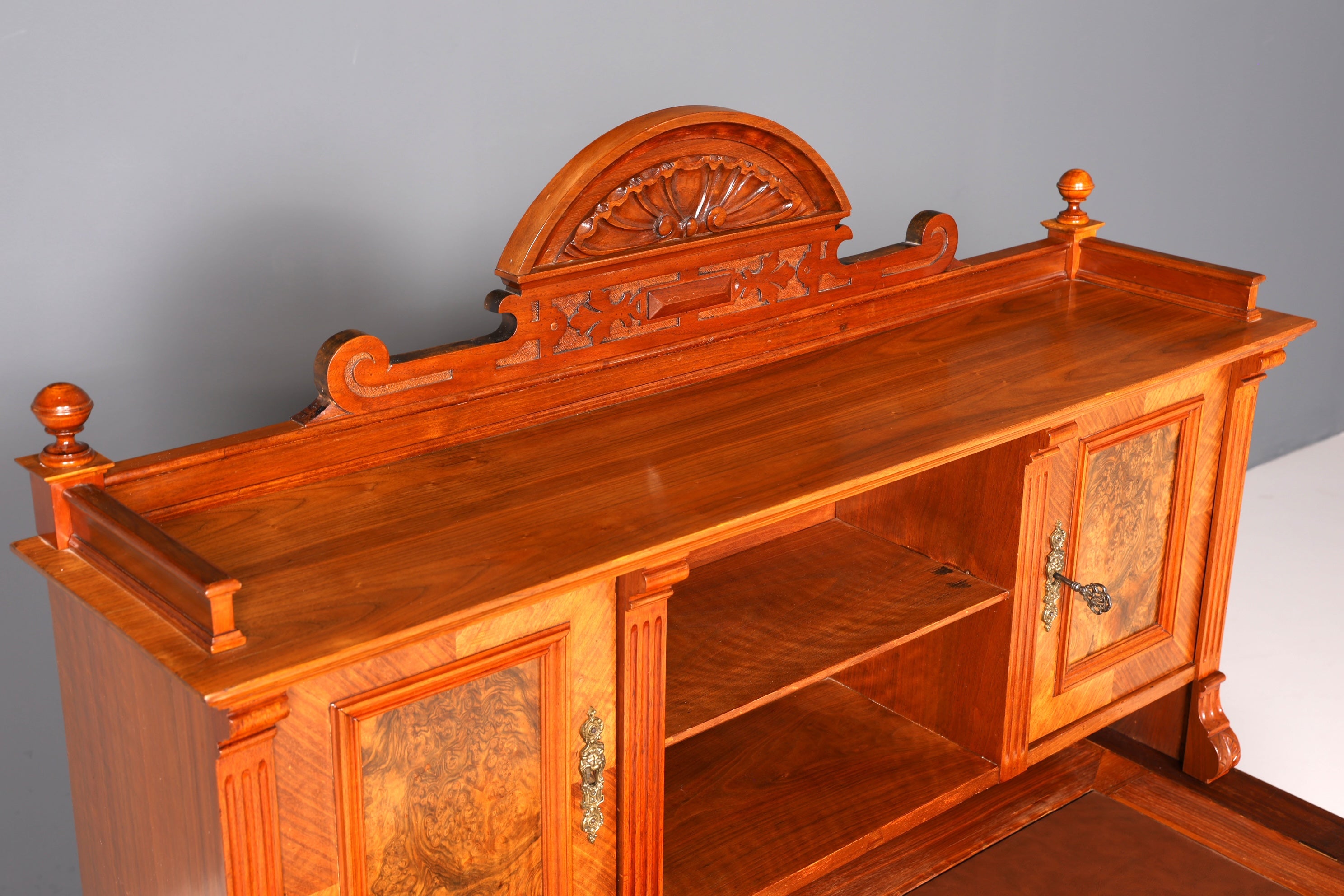 Traumhafter Gründerzeit Schreibtisch mit Aufsatz Jugendstil Bürotisch echt Holz Antik Office Desk