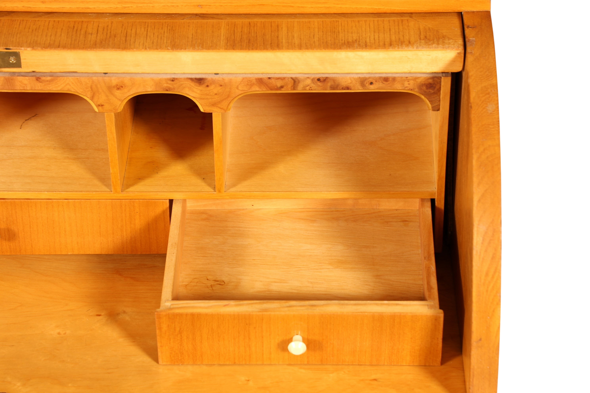Wunderschöner Mid Century Rollladen Sekretär echt Holz Büro Schrank Vintage Schreibkommode 60s
