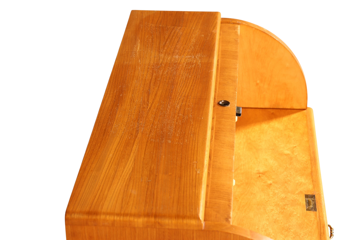 Wunderschöner Mid Century Rollladen Sekretär echt Holz Büro Schrank Vintage Schreibkommode 60s