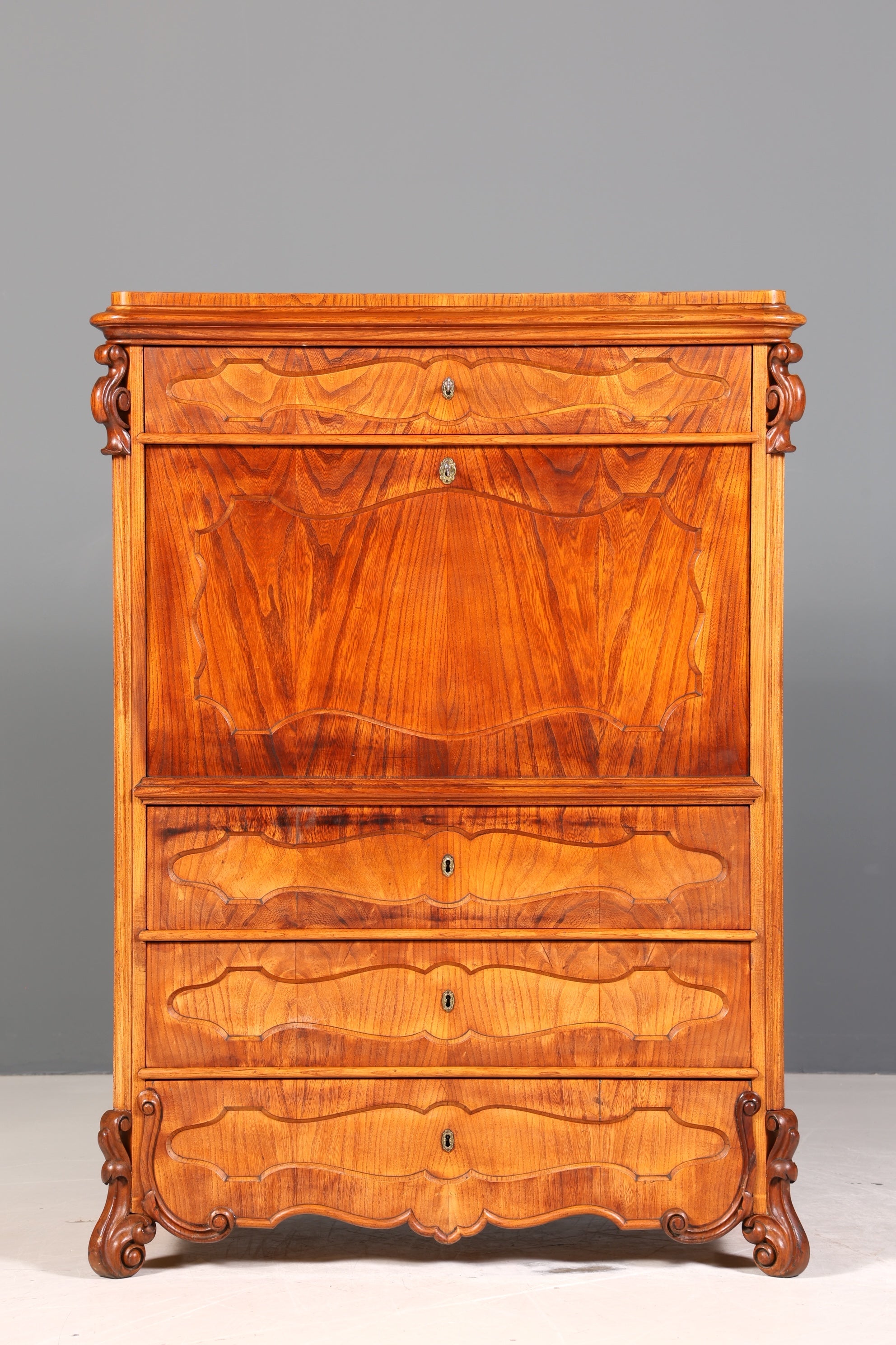 Edler Louis Philippe Sekretär um 1880 Gründerzeit Antik Vertiko Schrank Chiffoniere Schubladenkommode
