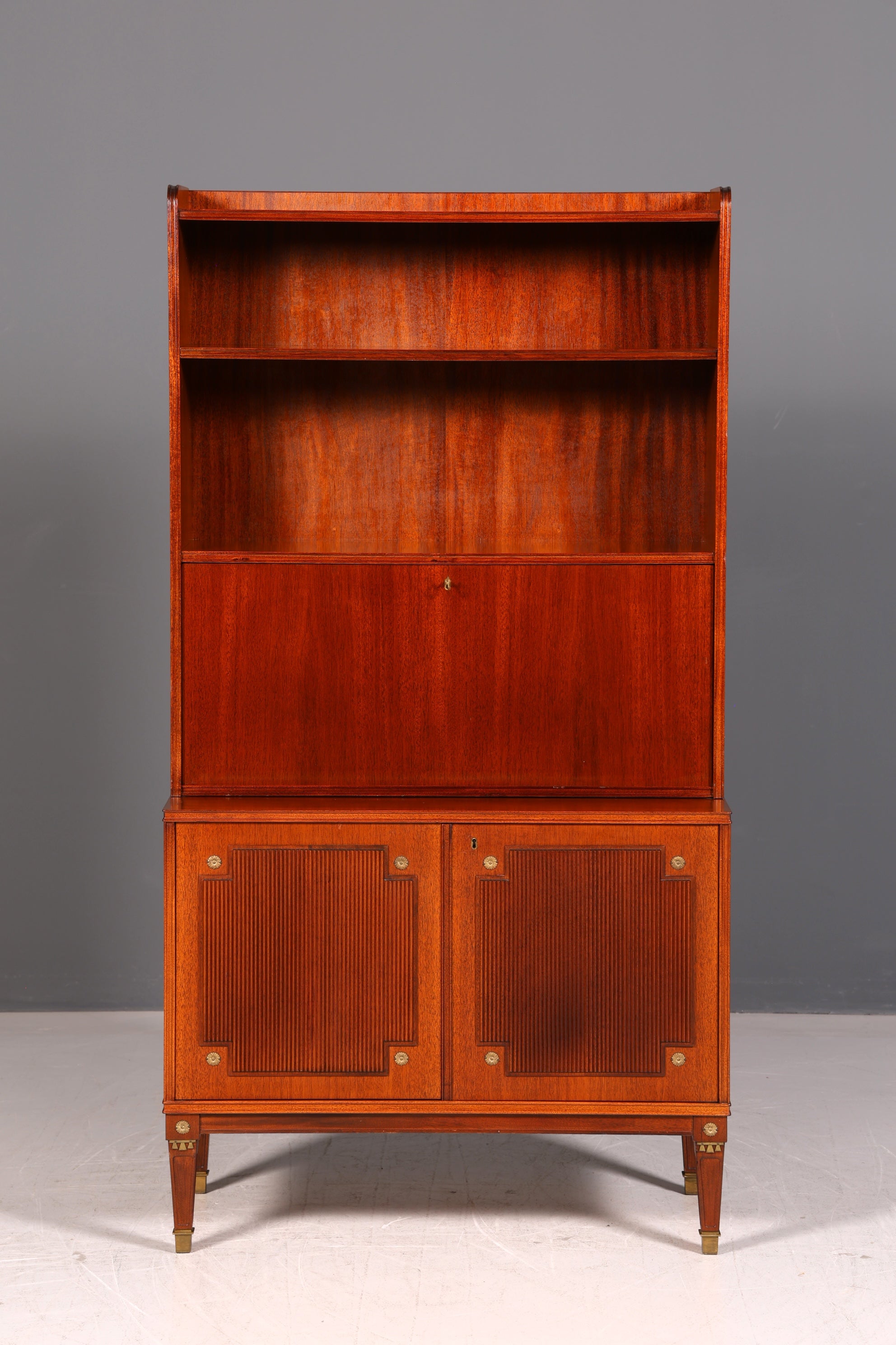 Wunderschöner Sekretär im Gustavianischen Stil Regal Bücherregal Schrank Highboard Vintage Echt Holz Antik