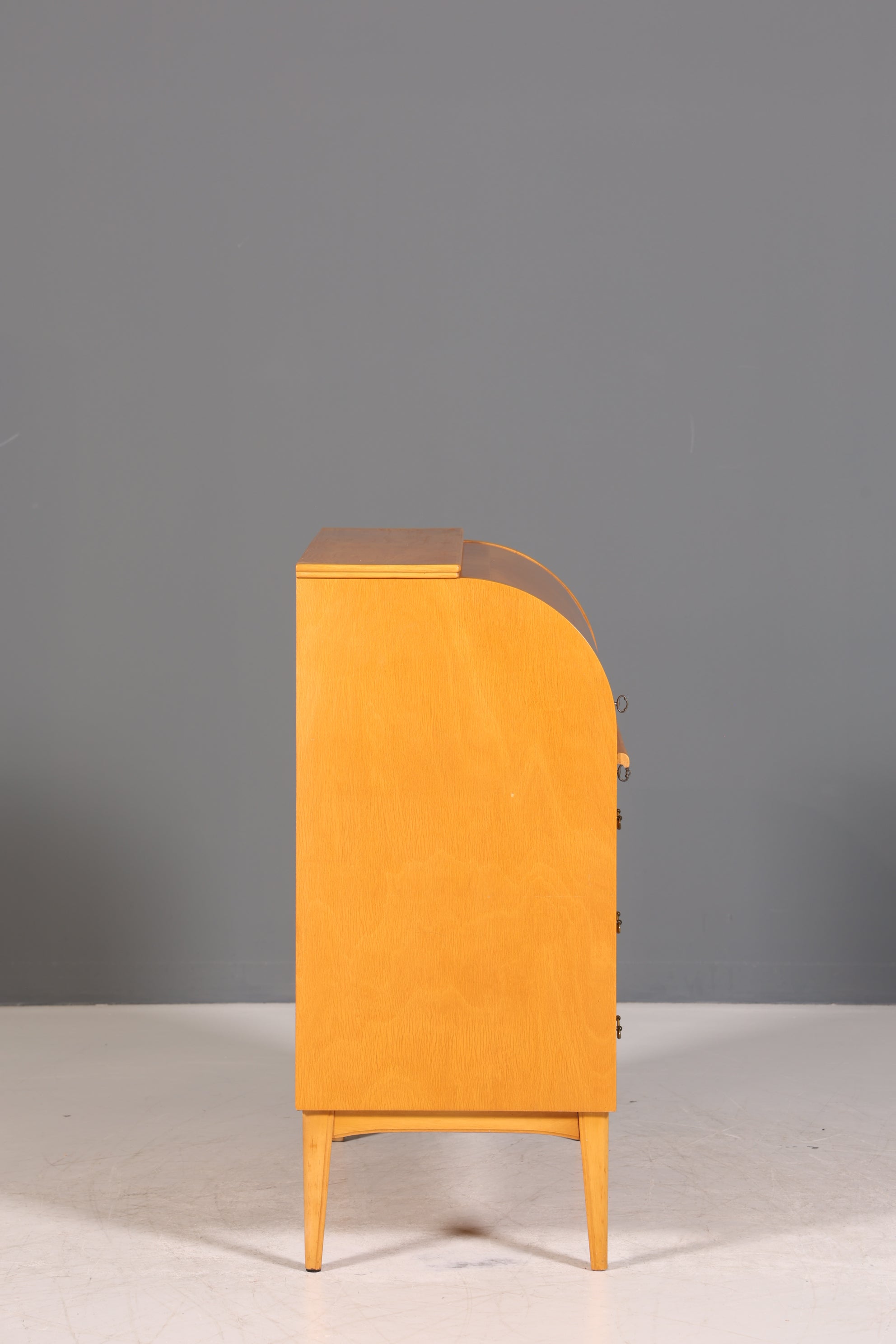 Stilvoller Mid Century Rollladen Sekretär echt Holz Büro Schrank Vintage Schreibkommode