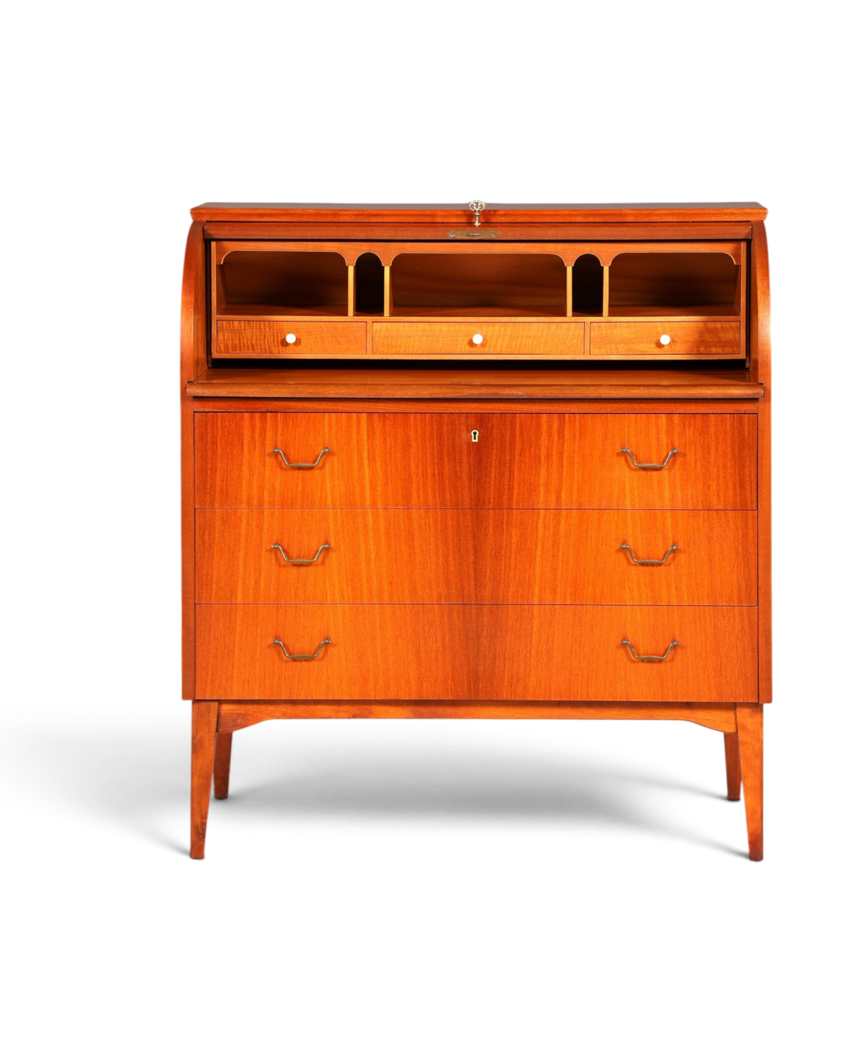 Wunderschöner Mid Century Rollladen Sekretär echt Holz Büro Schrank Vintage Schreibkommode