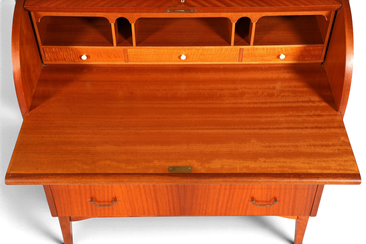 Wunderschöner Mid Century Rollladen Sekretär echt Holz Büro Schrank Vintage Schreibkommode