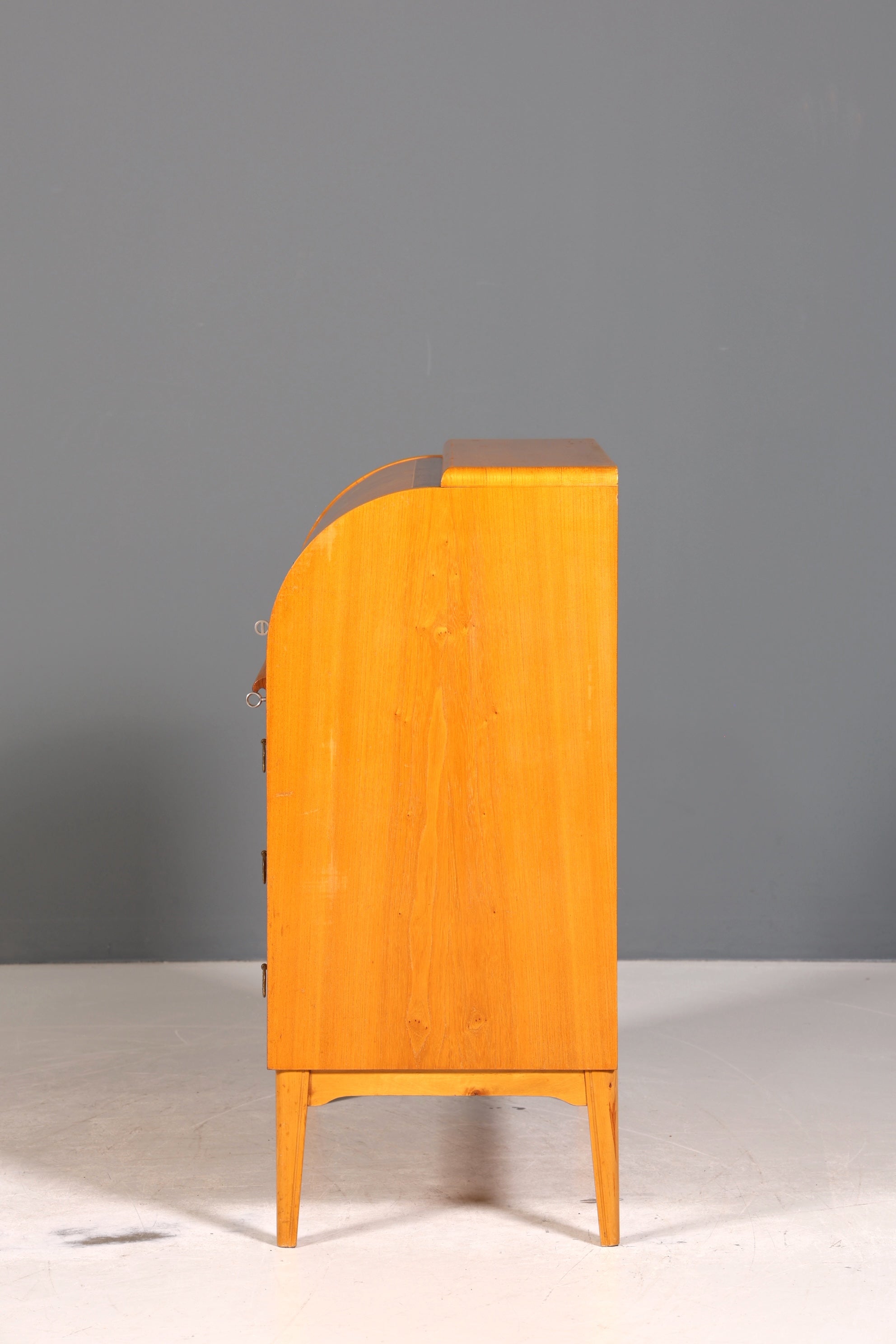 Stilvoller Mid Century Rollladen Sekretär echt Holz Büro Schrank Vintage Schreibkommode