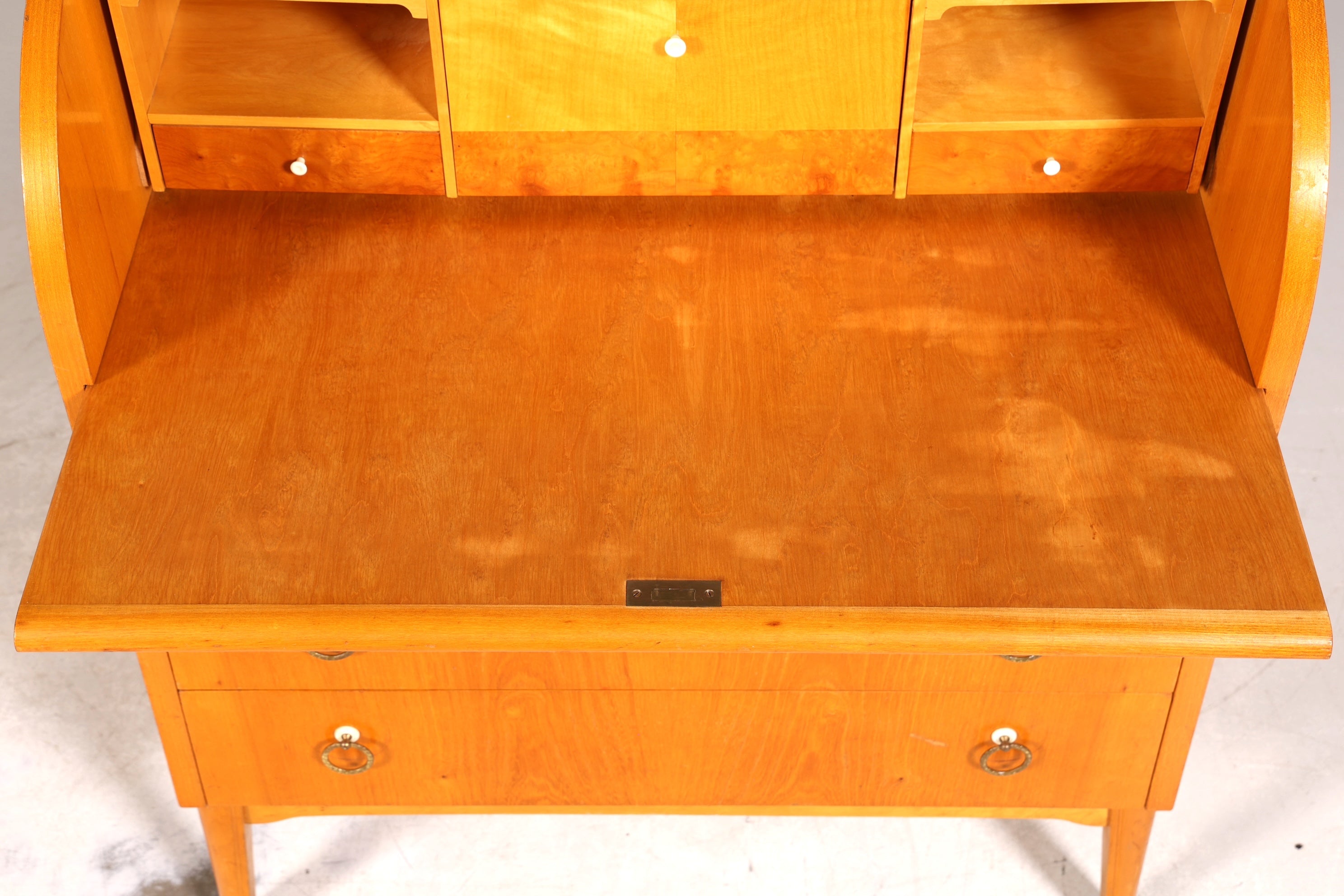 Stilvoller Mid Century Rollladen Sekretär echt Holz Büro Schrank Vintage Schreibkommode