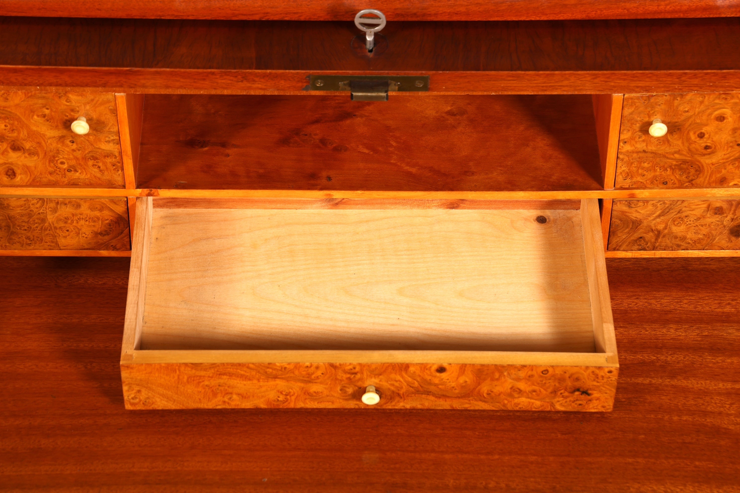 Traumhafter Mid Century Rollladen Sekretär echt Holz Büro Schrank Vintage Schreibkommode