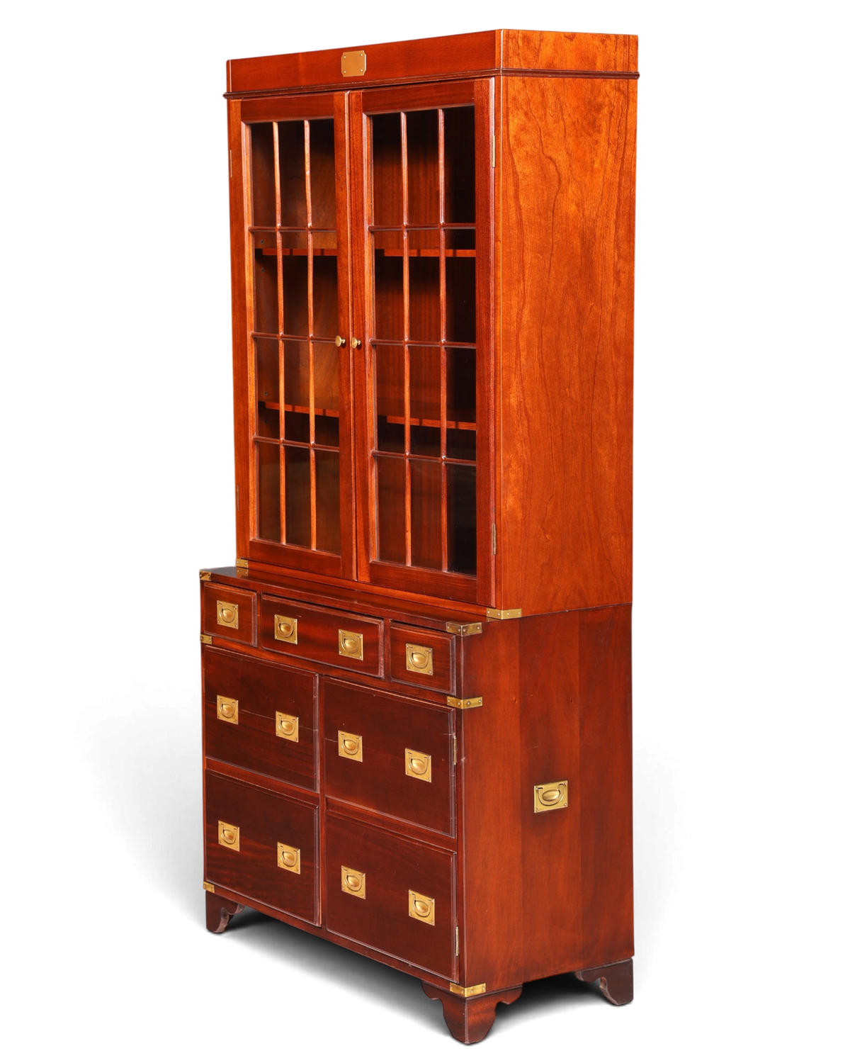 Wunderschöner Maritimer Vitrinenschrank Englischer Schrank echt Holz Bibliothek Englische Anrichte