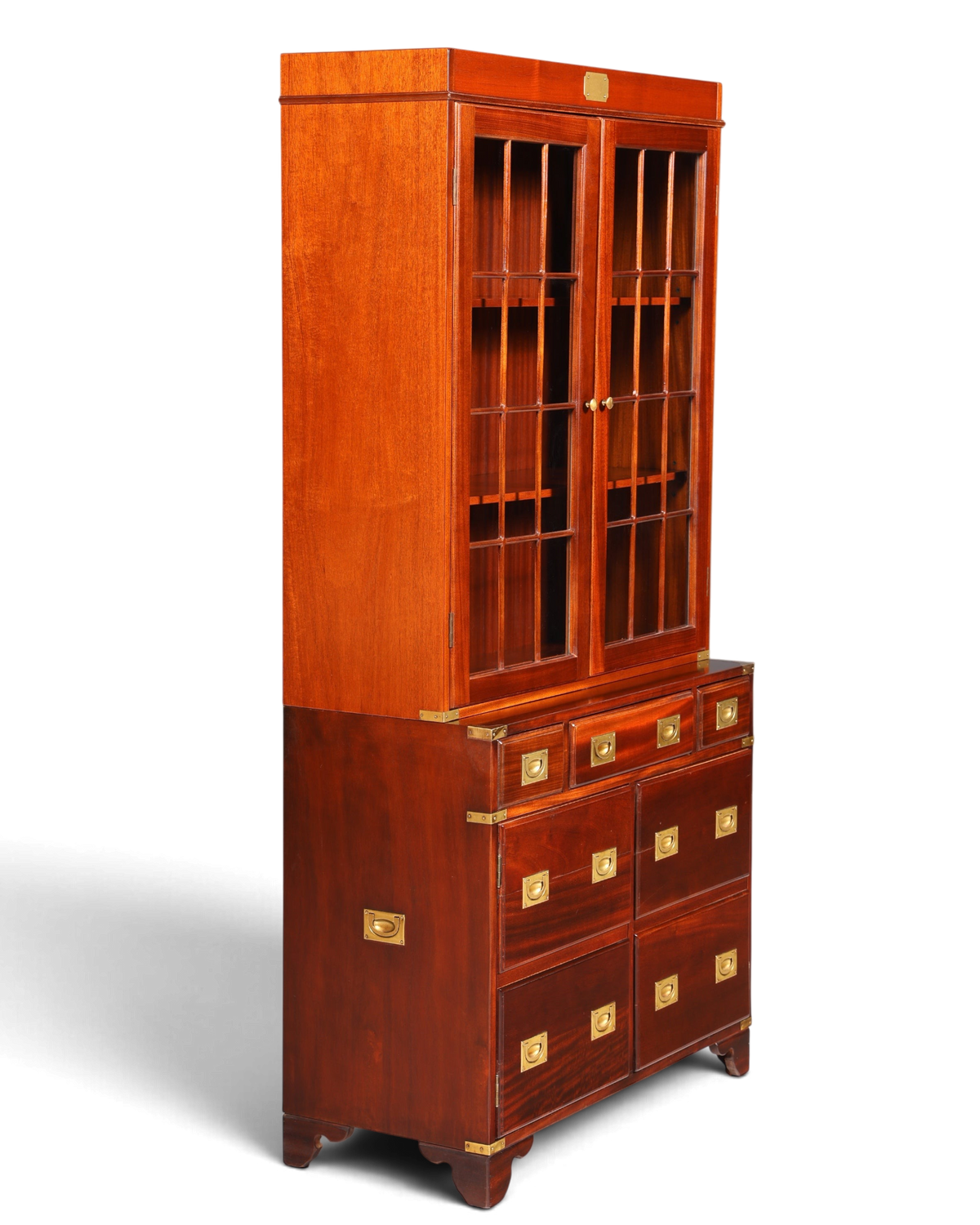 Wunderschöner Maritimer Vitrinenschrank Englischer Schrank echt Holz Bibliothek Englische Anrichte