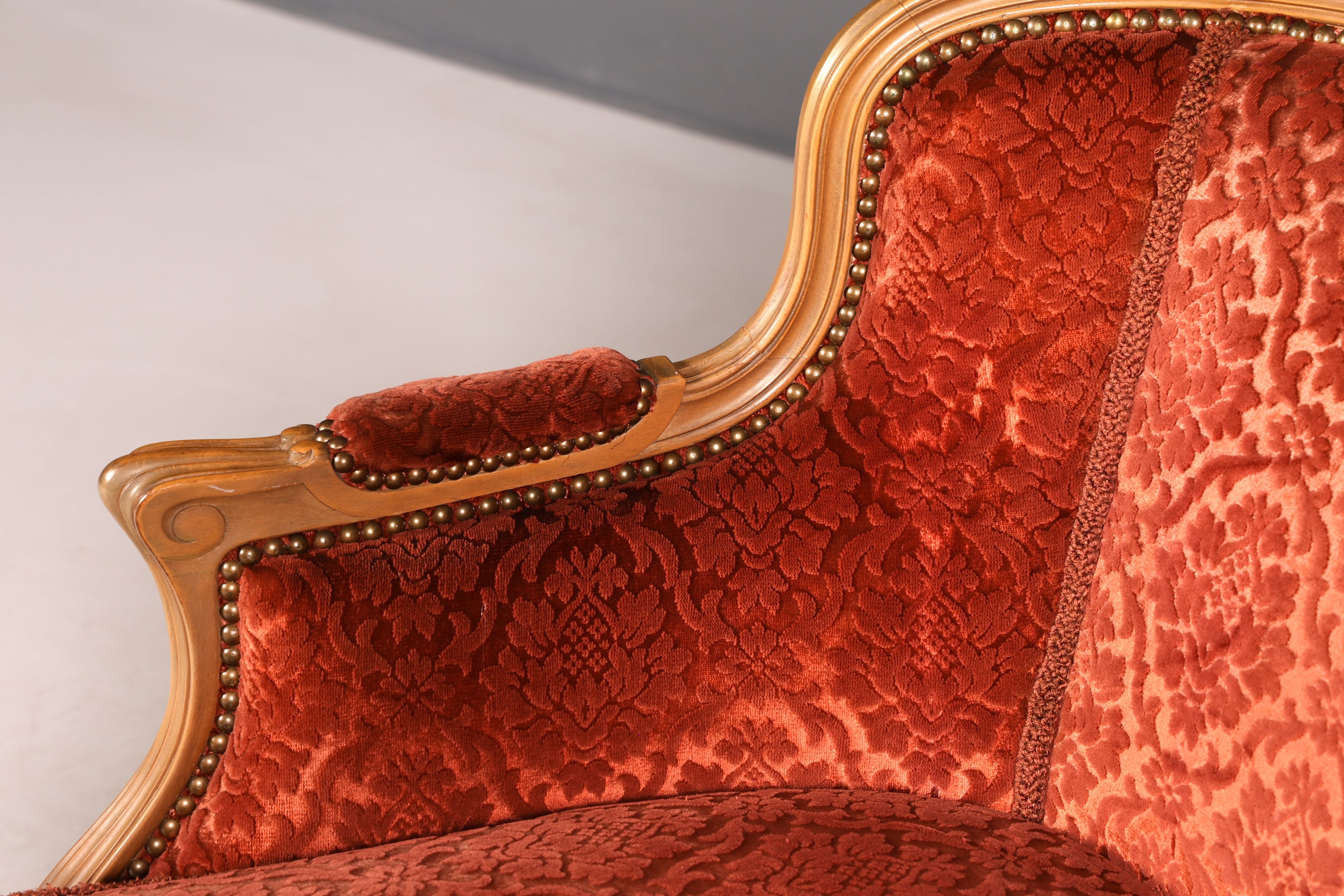 Edler Chippendale Armlehnsessel Barock Stil Sessel Samt Stoff Armchair Sessel 1 von 2
