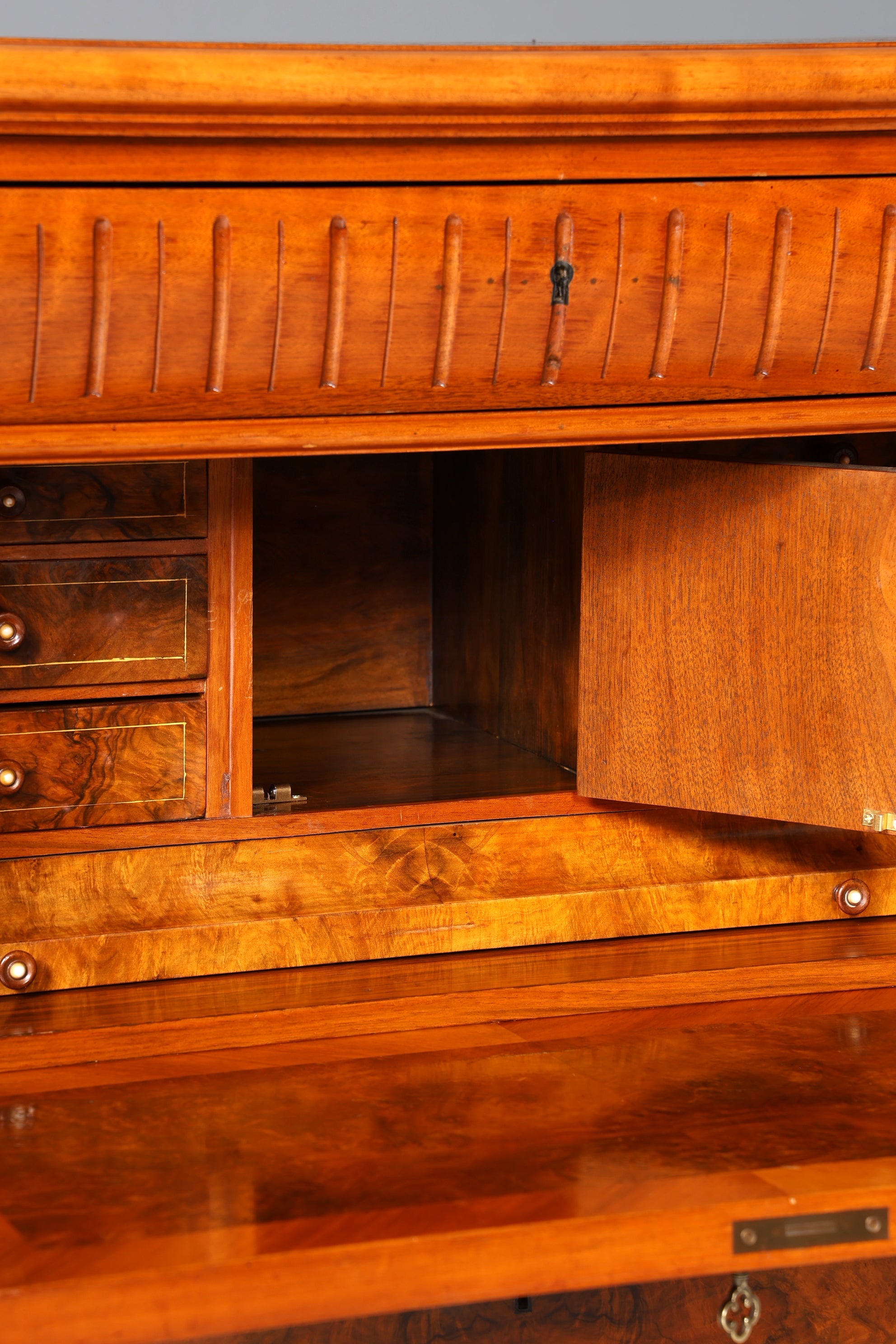 E907 Finish cm, Wunderschöner Gründerzeit Sekretär Vertiko Highboard Louis Philippe Kommode um 1880