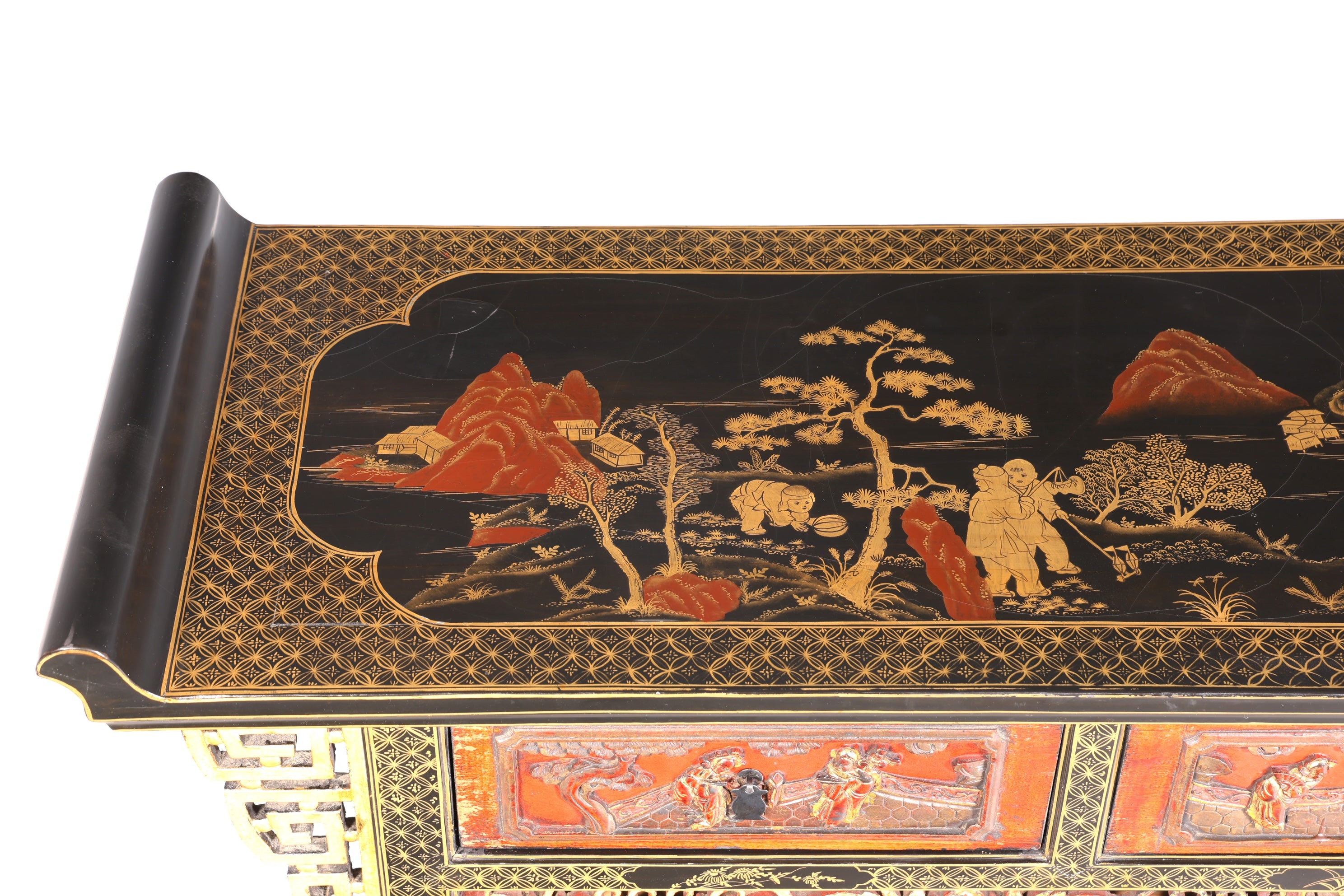 Wunderschöner Chinesische Konsole Altartisch China Tisch mit Asiatischen Motiven Ablagetisch Asia Antik