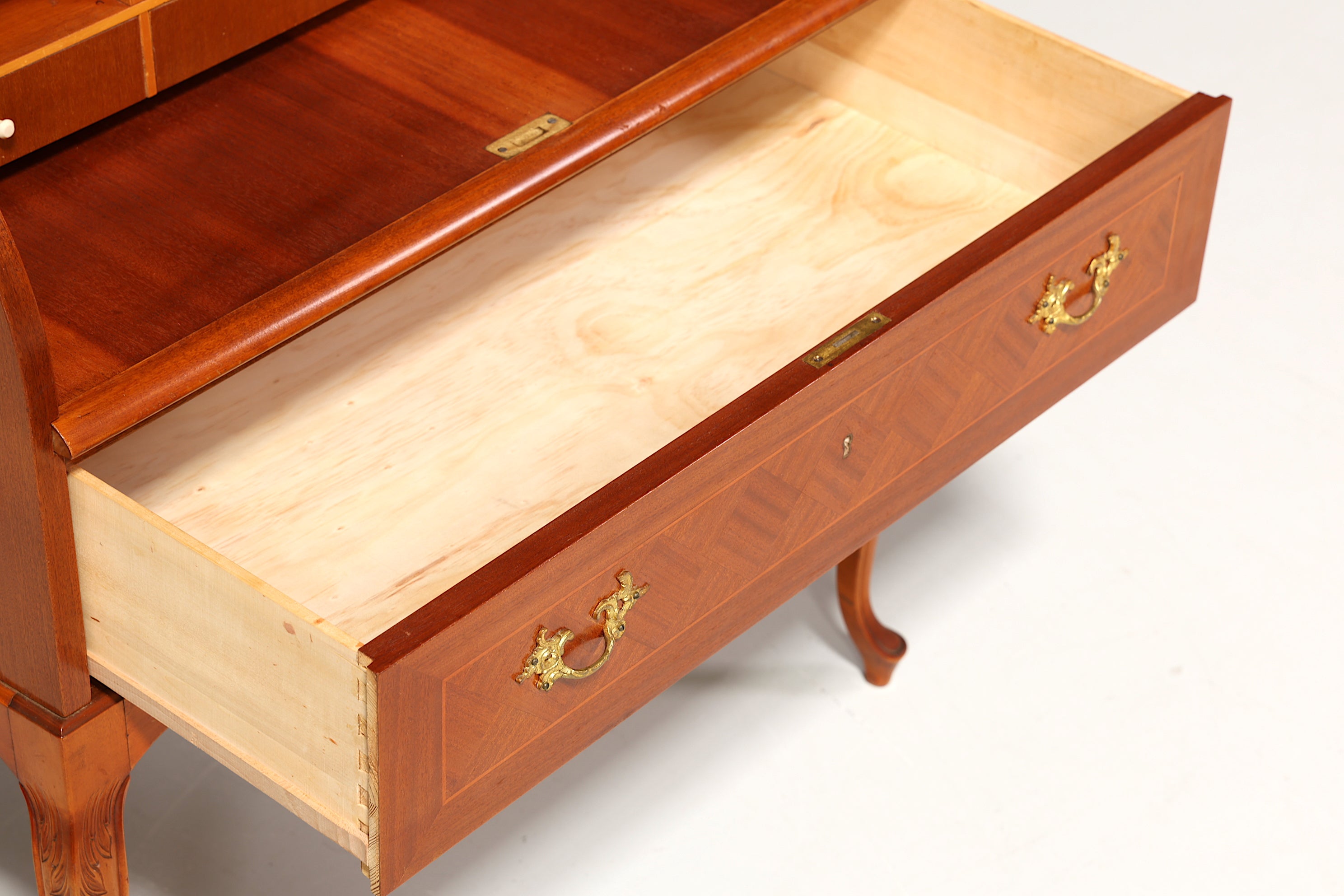 Stilvoller Schwedischer Rolladen Sekretär echt Holz Büro Kommode skandinavisches Design